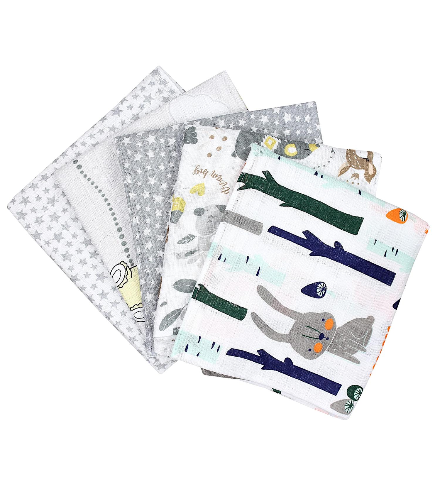 TupTam Baby Muslin Diapers Burp Cloths - 70x80 cm 10-Pack Unisex | Soft Absorbent & Safe for Babies | International Shipping Available - Buy Online on GoSupps.com