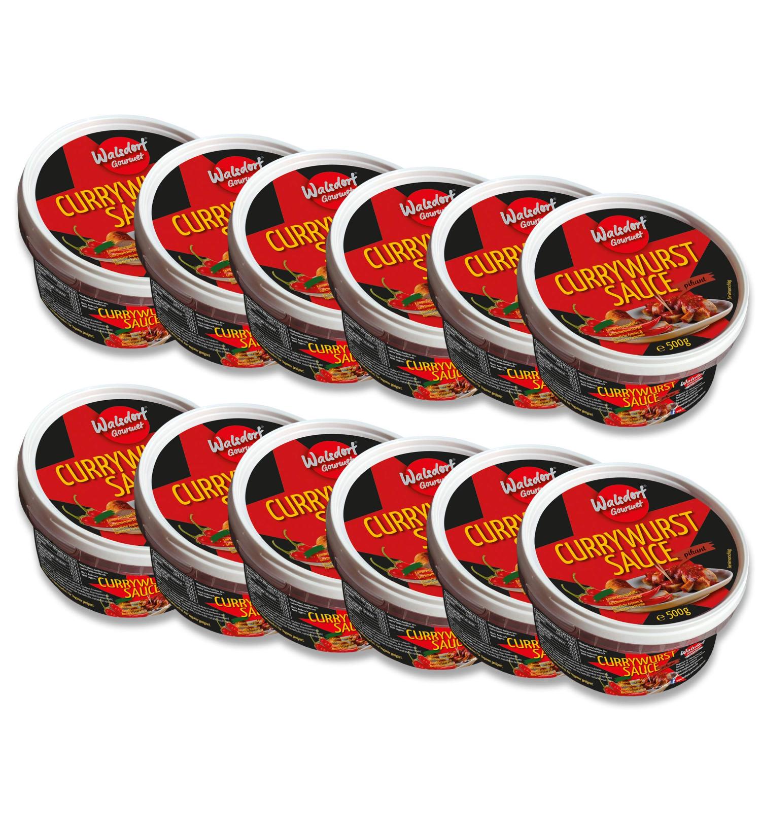Buy Walsdorf Gourmet Currywurst Sauce 12x500g | Vegan High-Quality Curry Sauce Without Flavor Enhancers - International Shipping - Buy Online on GoSupps.com