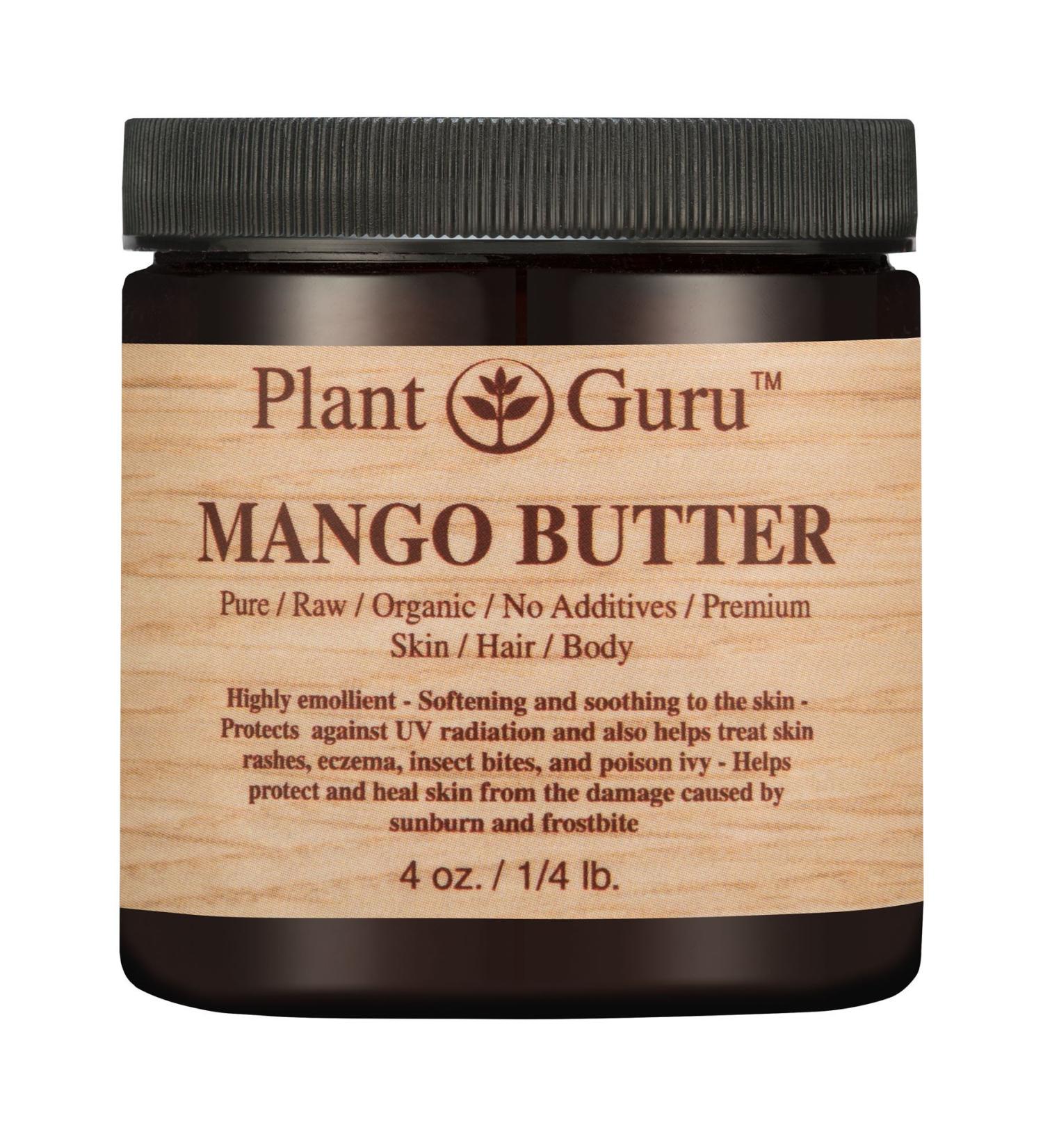 Raw Mango Butter 4 oz - 100% Pure Natural Cold Pressed | Moisturizer for Skin Body & Hair - Ideal for DIY Creams Balms Lotions & Soaps - Buy Online on GoSupps.com