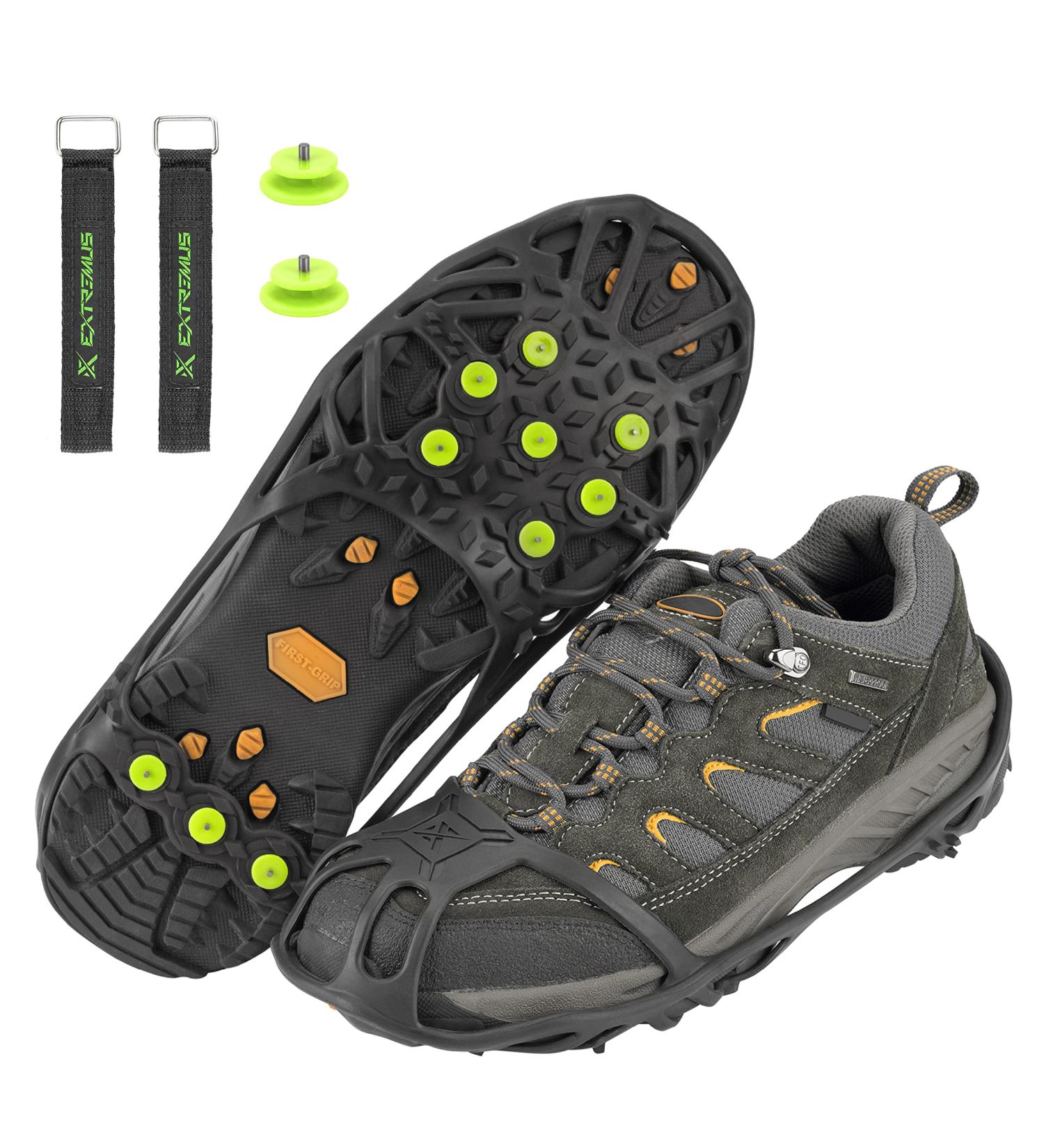 Extremus Ice Snow Grips Traction Cleats with Tungsten Spikes for Shoes and Boots - S/M Size for Walking, Fishing, Hiking, Climbing - Buy Online on GoSupps.com