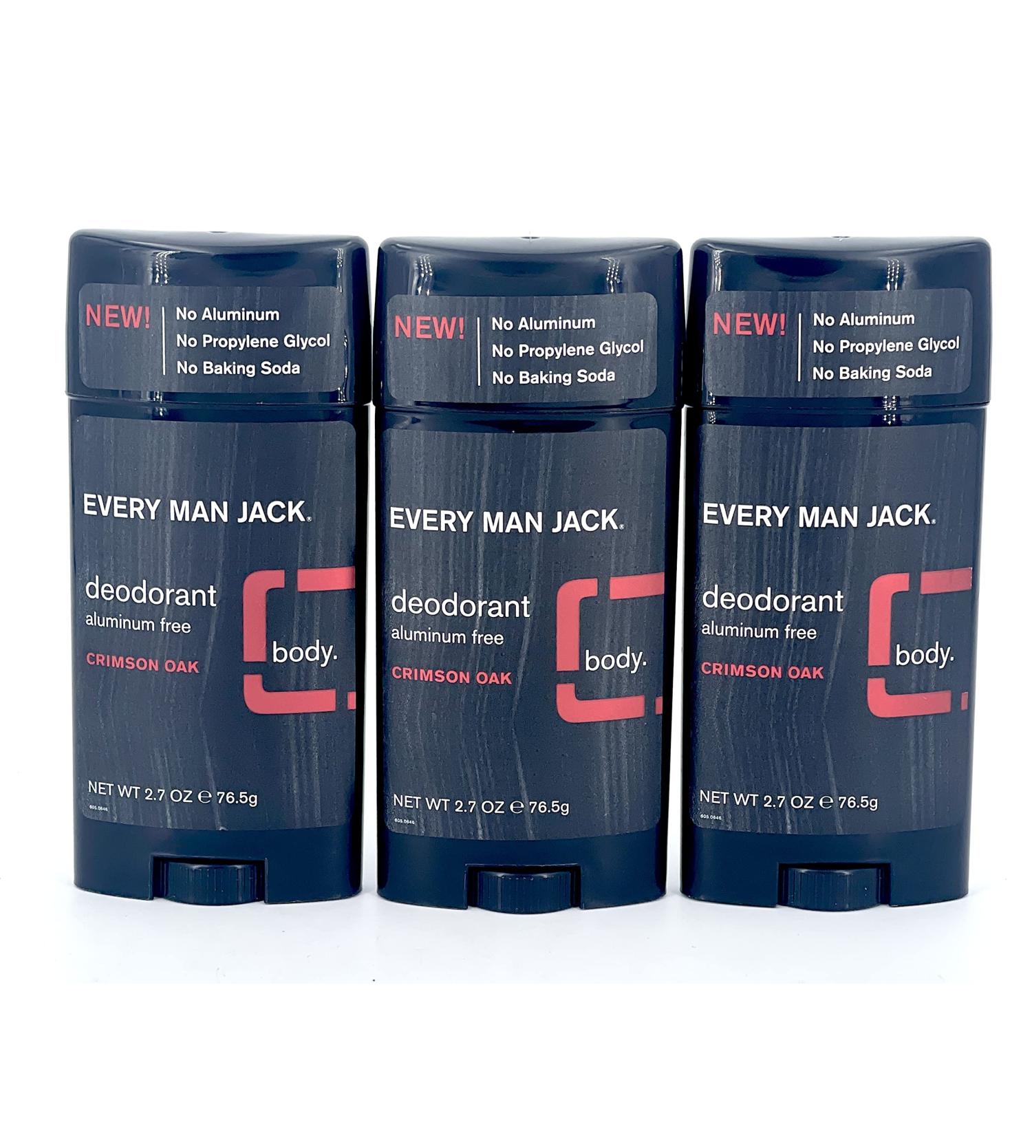 Every Man Jack Crimson Oak Deodorant - Pack of 3 | Made in USA | Natural Ingredients | Long-Lasting Protection - Buy Online on GoSupps.com