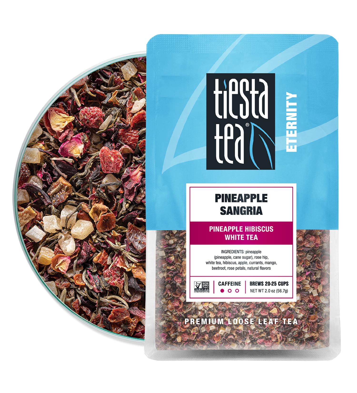 Tiesta Tea Pineapple Sangria White Tea 2 oz Pouch - Natural Flavored Loose Leaf Tea for 25 Cups - Low Caffeine Hot/Iced Tea - Pack of 1 - Buy Online on GoSupps.com