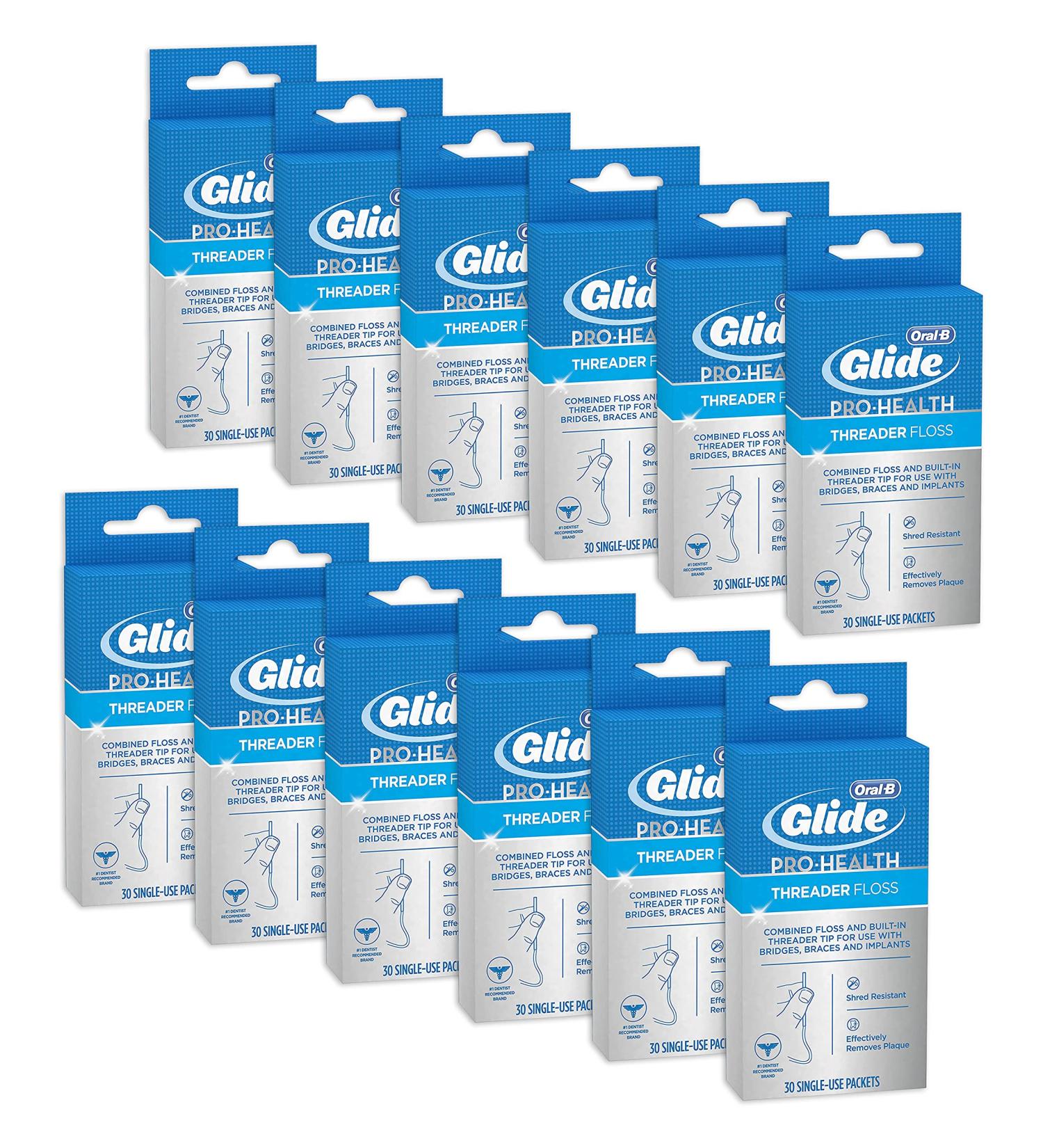 Glide Threader Floss - 30 Single-Use Packets (Value Pack of 12) | Shop Internationally - Buy Online on GoSupps.com