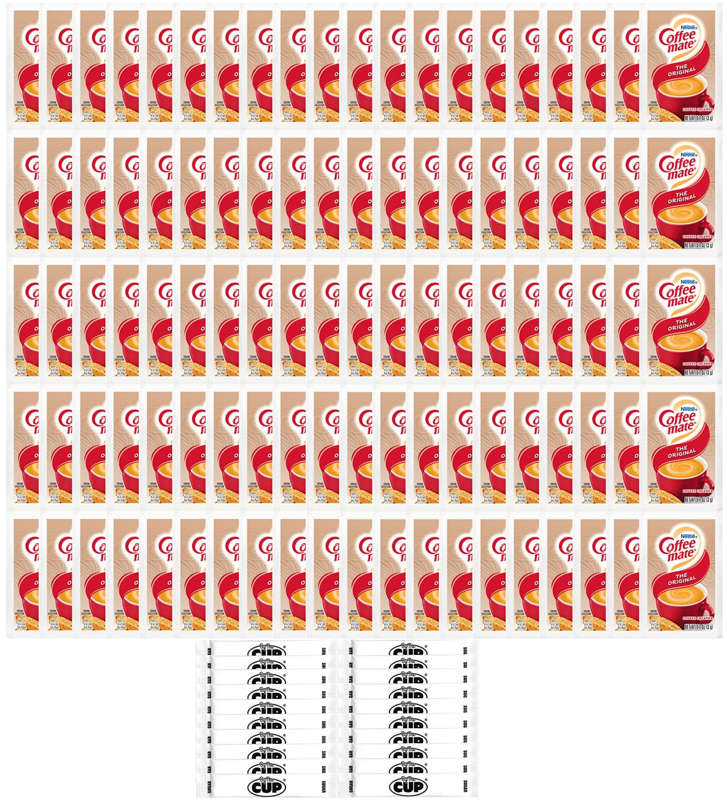 100 Pack - Coffee mate Original 3g Single Serve Powdered Creamer Packets with Sugar Packets by By The Cup - Buy Online on GoSupps.com