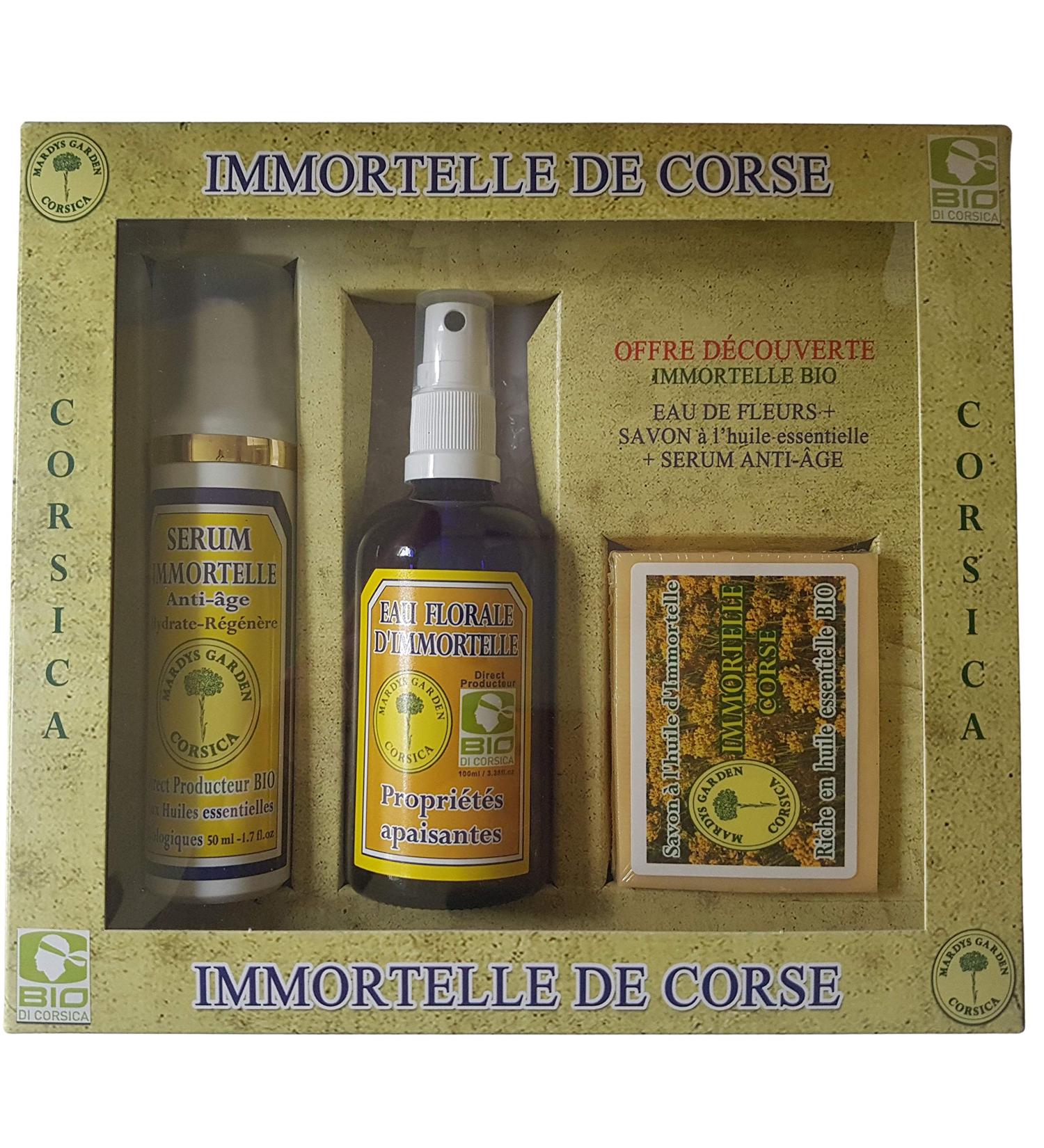 Coffret S rum Anti- ge Immortelle Eau Florale d'Immortelle BIO Savon l'Immortelle Corse - Buy Online on GoSupps.com
