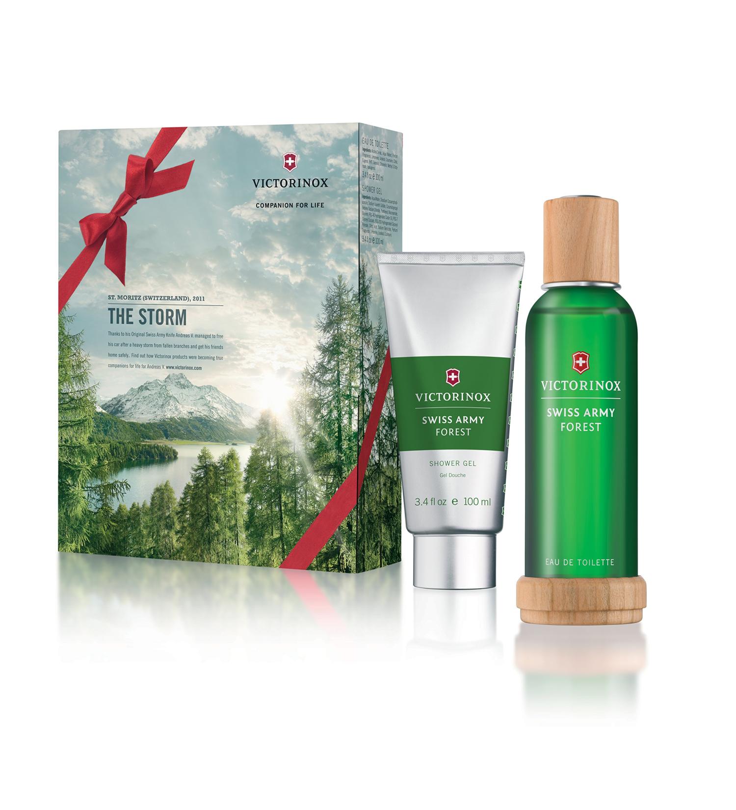 Victorinox Swiss Army Forest Eau de Toilette 3.4 Ounce Gift Set with Shower Gel