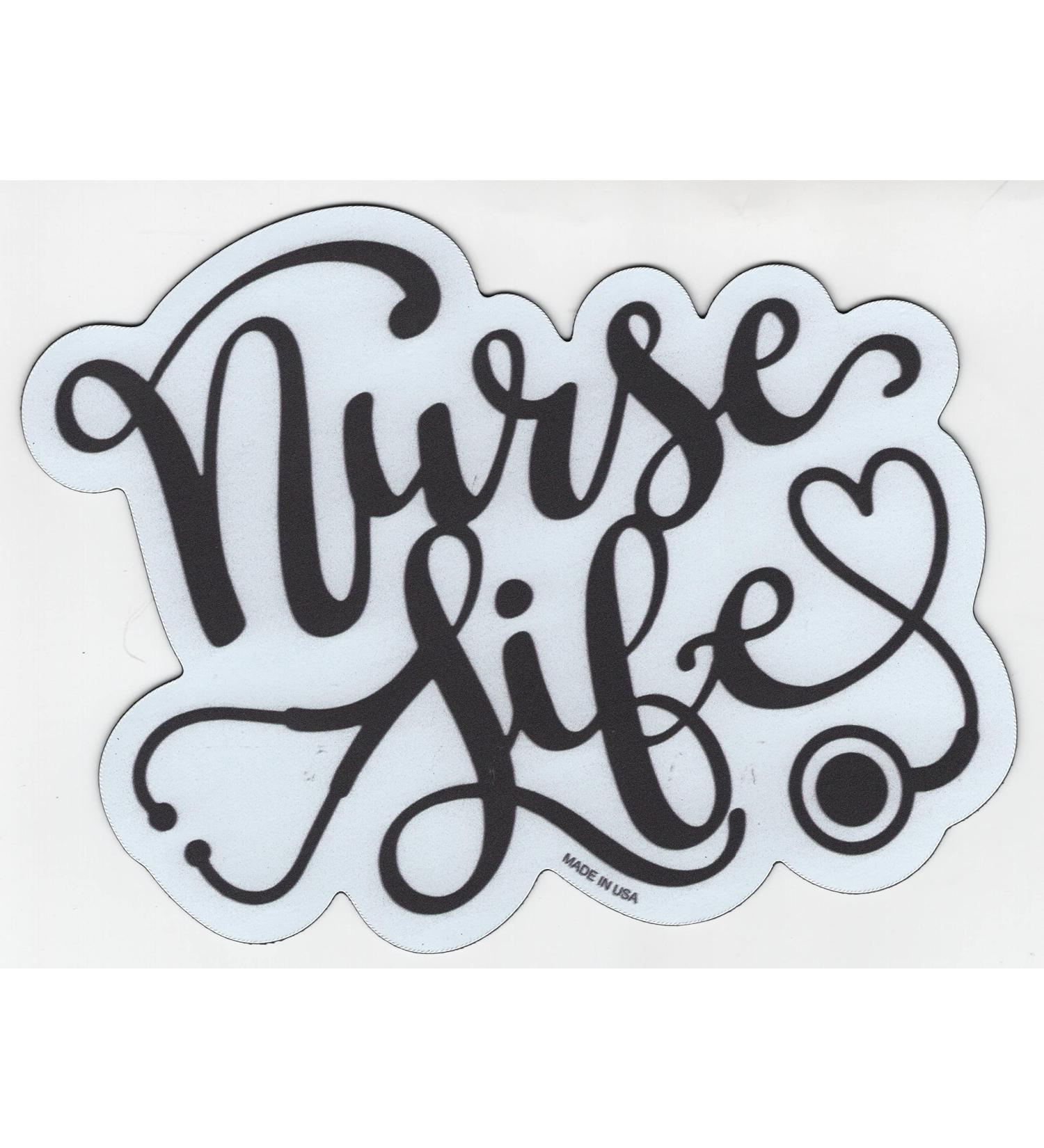 Nurse Life Magnet for Cars Trucks Vans Refrigerators 4x5 inches Heart Stethoscope Made in USA