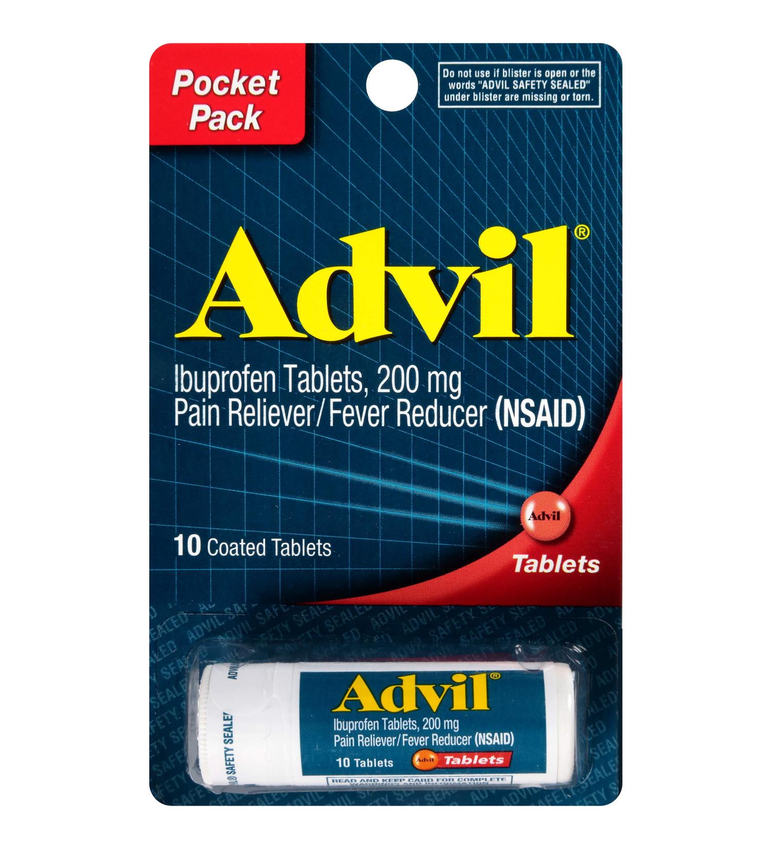 Advil Vial 10ct Tabs Size 10ct Advil Vial Tablets 10ct