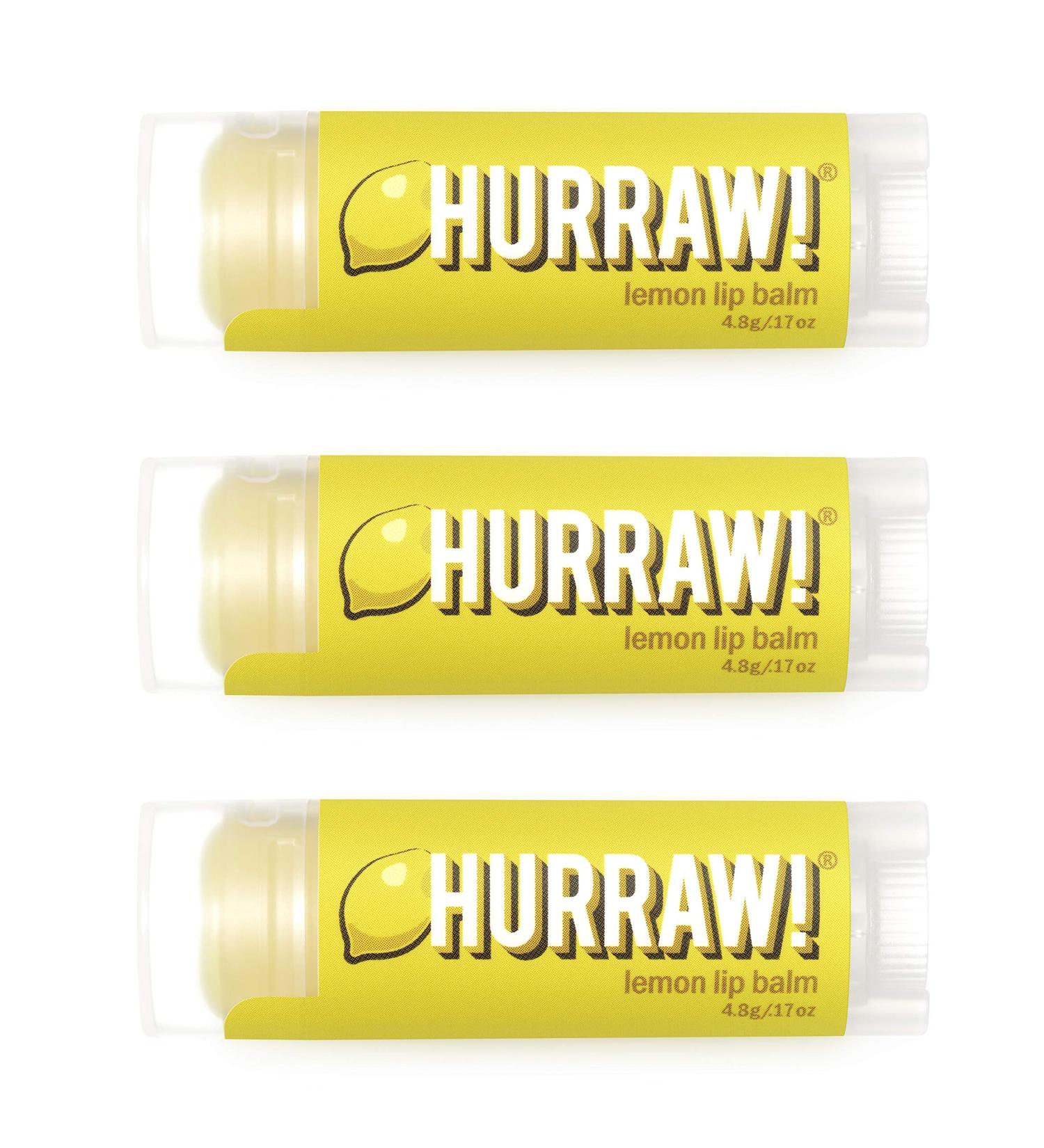 Hurraw! Lemon Lip Balm 3 Pack: Organic Certified Vegan Cruelty and Gluten Free. Non-GMO 100% Natural Ingredients. Bee Shea Soy and Palm Free. Made in USA - Buy Online on GoSupps.com