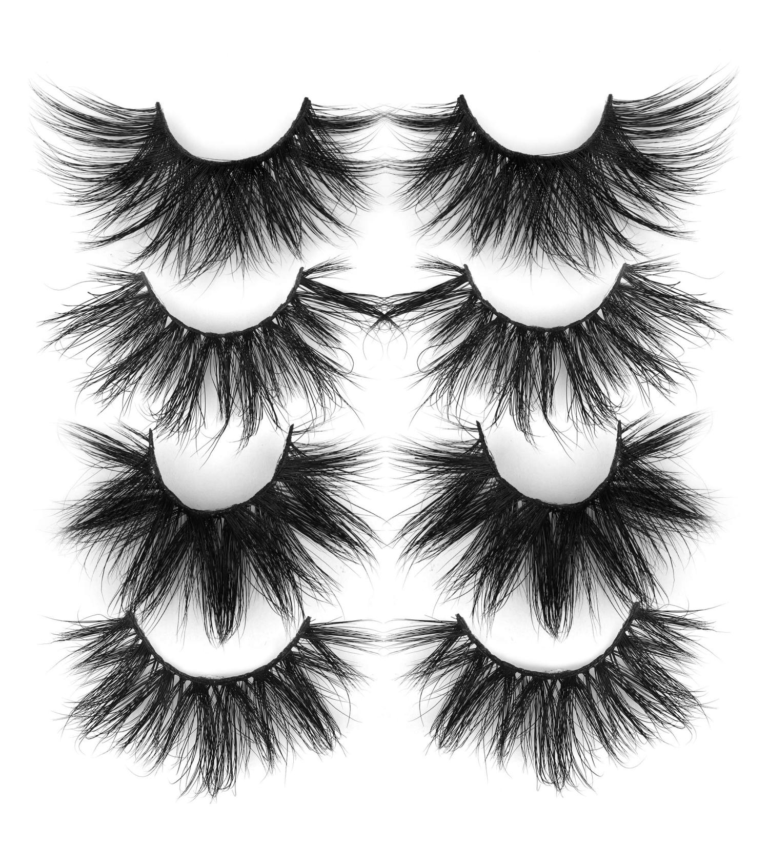 Wiwoseo 25MM Real Mink Eyelashes - 4 Styles Fluffy Thick Dramatic False Lashes - Buy Online on GoSupps.com