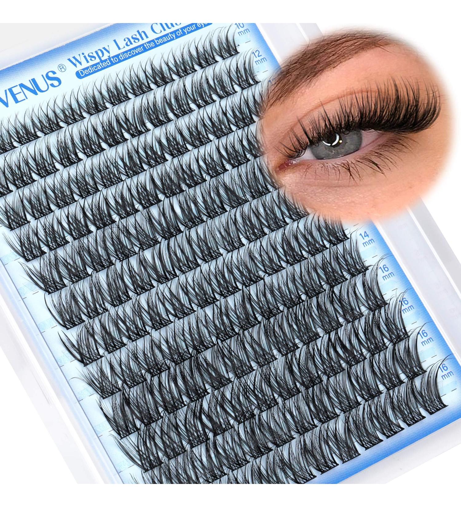 Goddvenus Wispy Lash Clusters - Natural CD Curl Eyelash Extensions DIY Invisible Band Fluffy Individual Lashes for Stunning Eyes - Buy Online on GoSupps.com