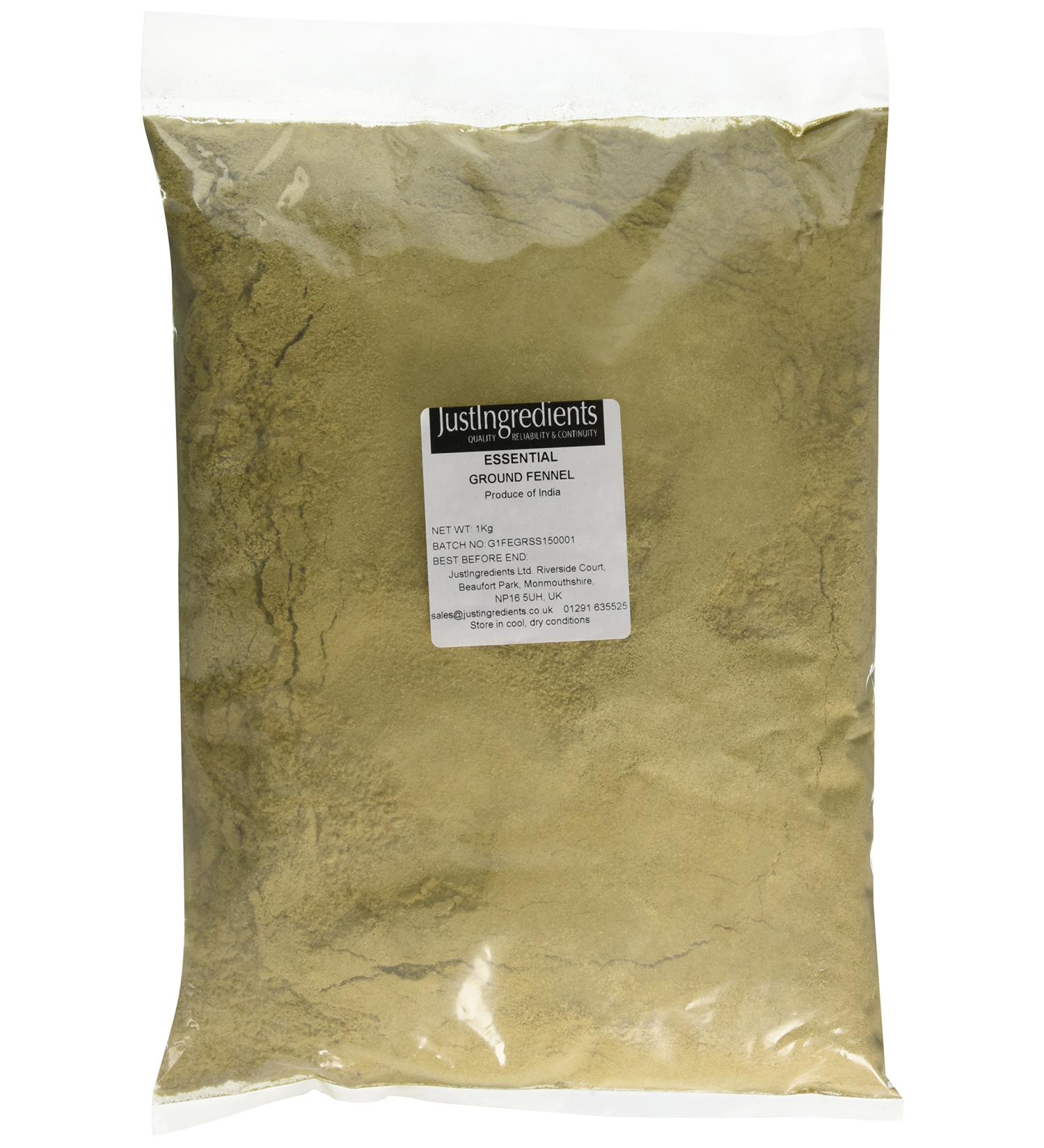 JustIngredients Essentials Fennel Ground 1kg - Premium Quality Spice for Culinary Delights - Buy Online on GoSupps.com