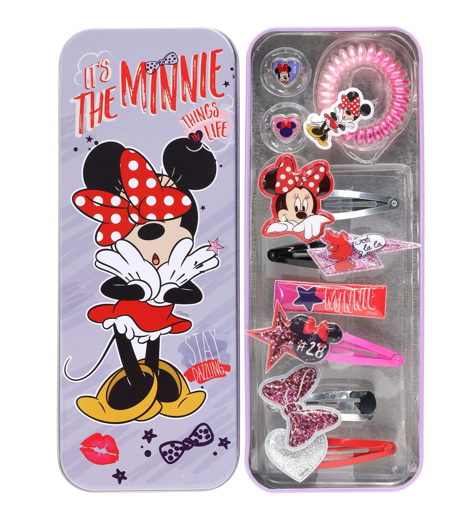 Disney Minnie Mouse - Townley Girl Hair Accessories with Tin Pencil Case |Gift Set for Kids Tweens Girls |Ages 3+ Including Hair Coil & Clips Plastic Rings & More! for Parties Sleepovers & Makeovers - Buy Online on GoSupps.com