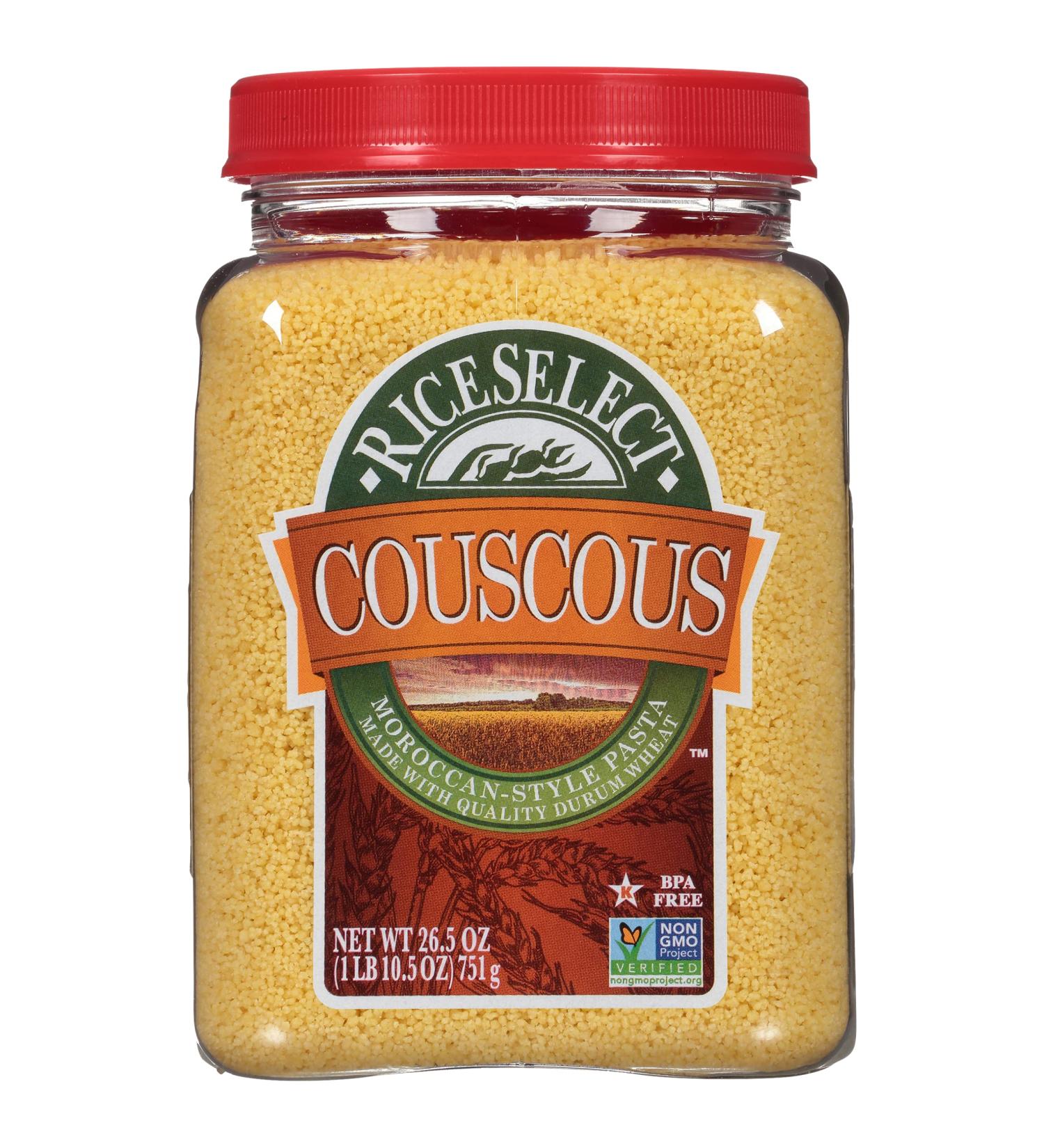 RiceSelect Moroccan-Style Non-GMO & Vegan Couscous Pasta 26.5oz Jar - Buy Online on GoSupps.com