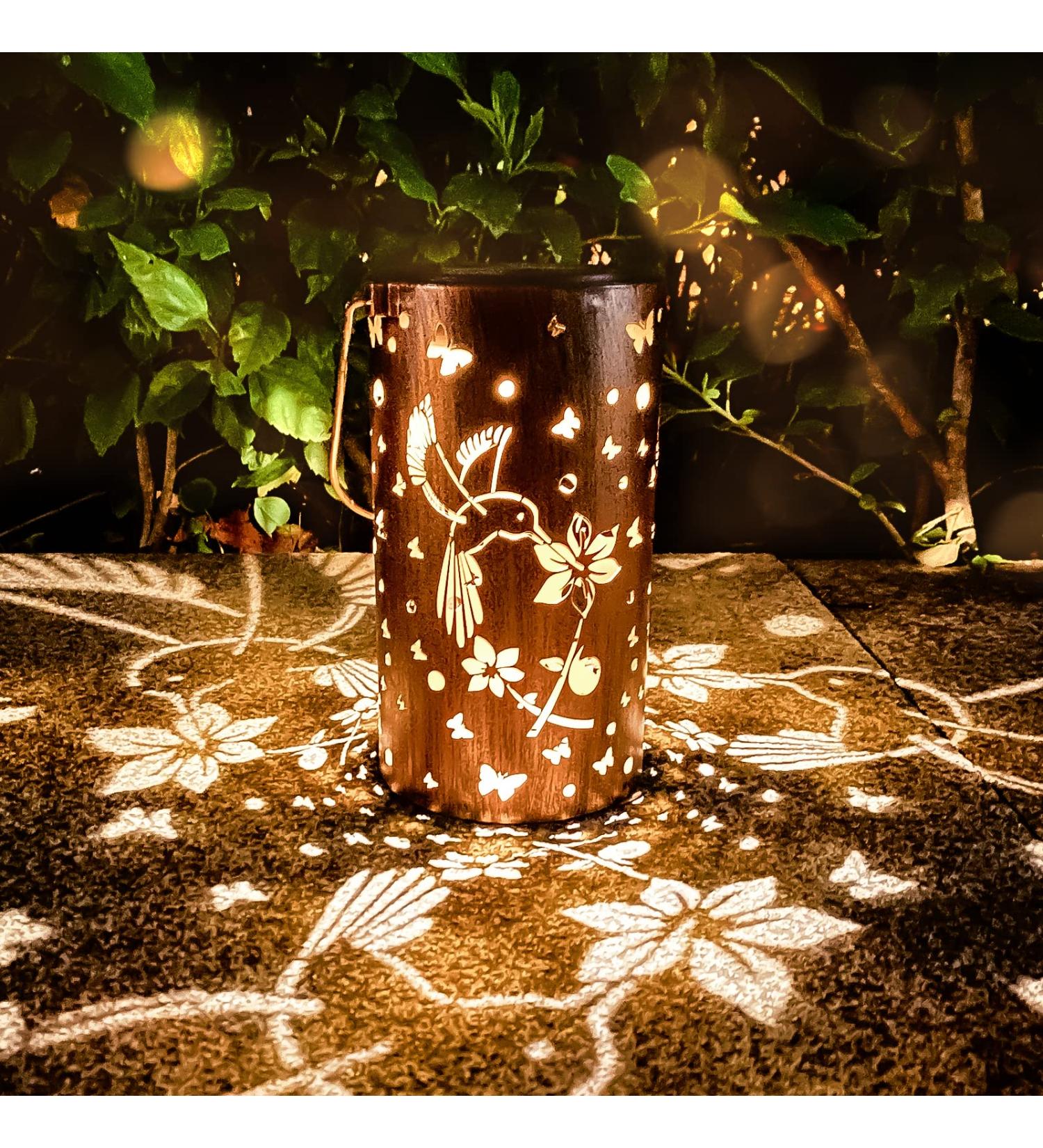 Hummingbird Solar Lantern Lights Outdoor Hanging Metal Decor Lanterns-Waterproof LED Decorative Light for Garden Patio Yard Lawn Backyard Front Porch as Gifts for Mom Grandma Women (Hummingbirds 1) - Buy Online on GoSupps.com