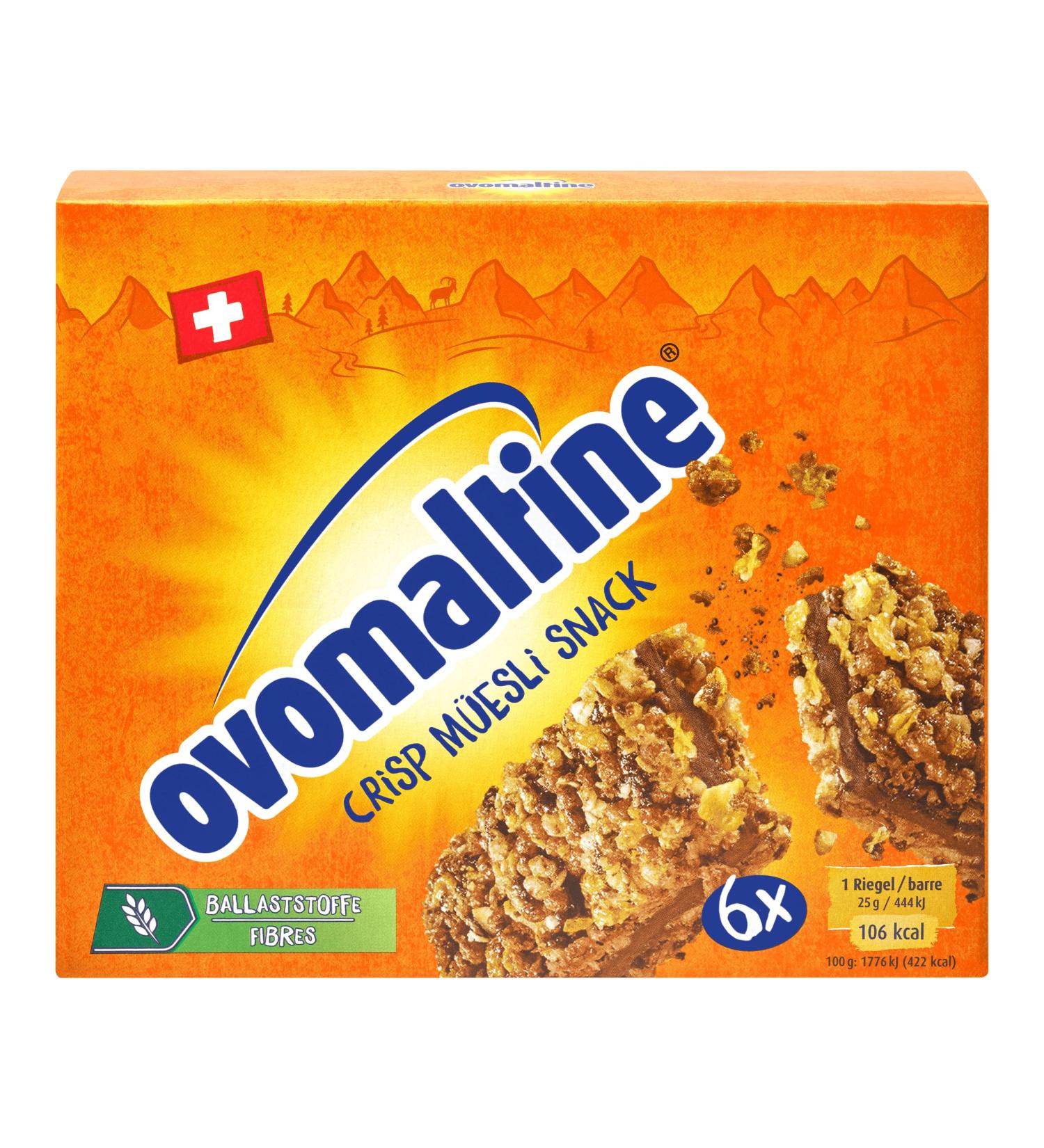 Buy Ovomaltine Crisperi Riegel - Crunchy Chocolate Bar with Ovomaltine Cream & Cocoa | 6 x 25g - International Shipping Available - Buy Online on GoSupps.com