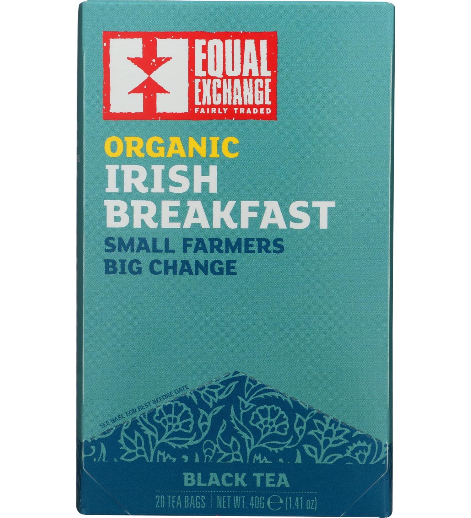 Equal Exchange Organic Irish Breakfast Black Tea - 20 Bags (1.41 oz) | Fair Trade - Buy Online on GoSupps.com