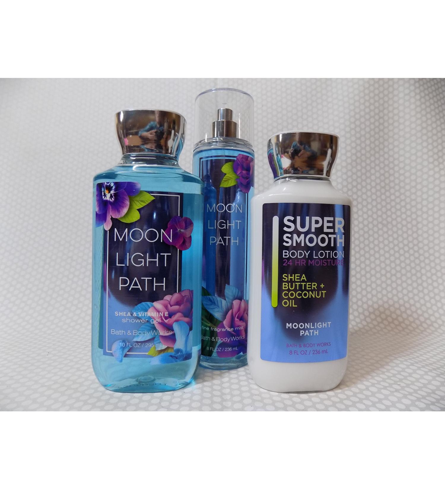 Bath and Body Works Moonlight Path 3 Piece Set Includes 8 oz Scented Body Lotion  10 Oz Shower Gel  8 Oz Fine Fragrance Mist