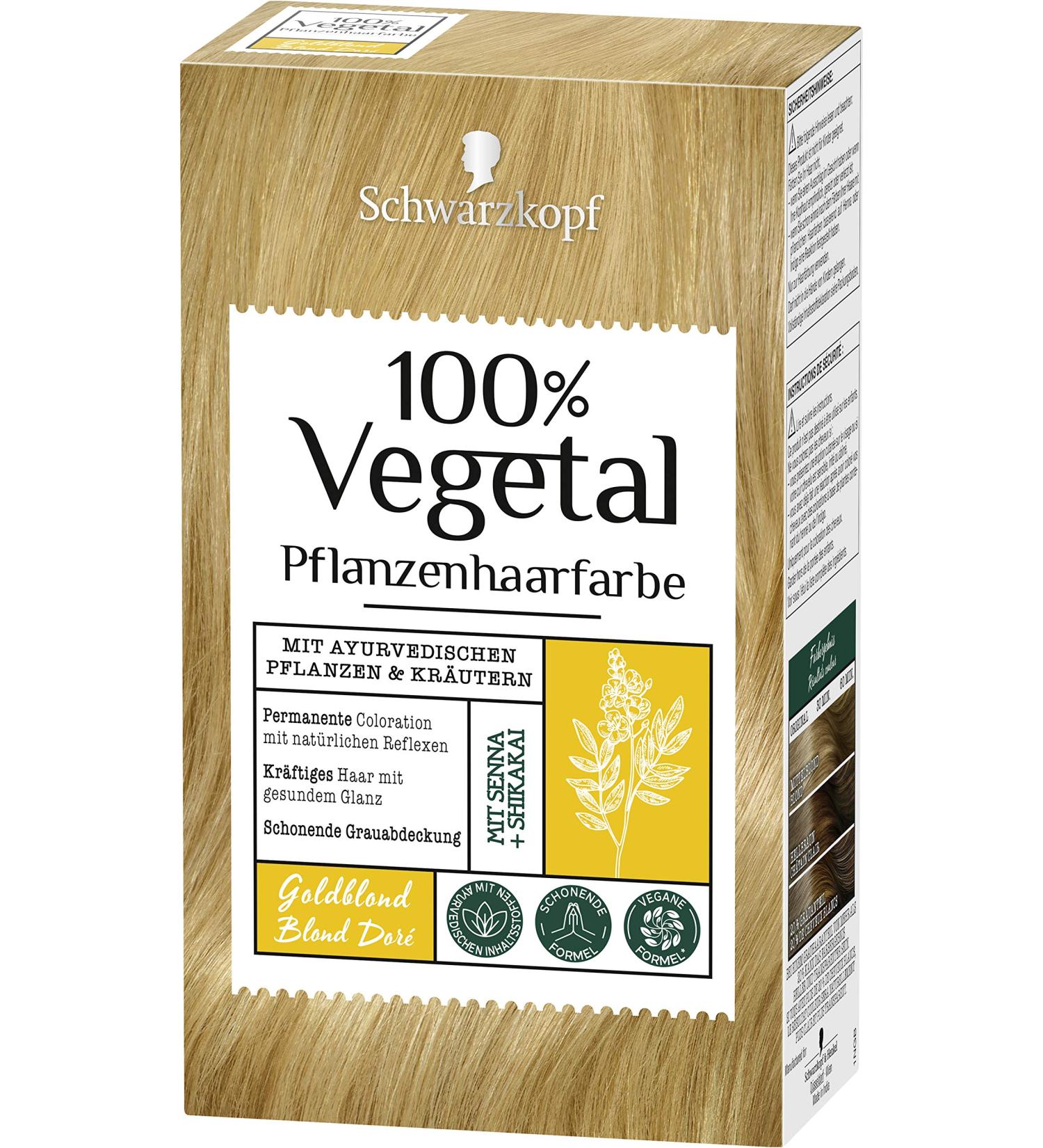 Schwarzkopf 100% Vegetal Golden Blonde vegetable hair color 1 piece