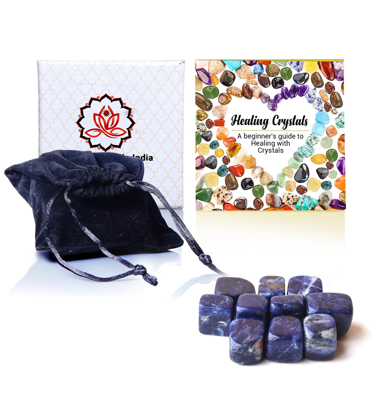 Real Healing Crystals India: Beginner's Guide to Healing Stones - 10 Sodalite Tumbled Crystals for Witchcraft - Buy Online on GoSupps.com