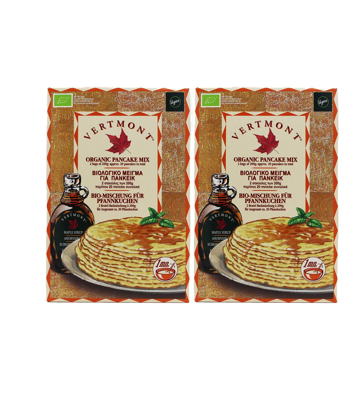 Vertmont Organic Pancake Mix 2 x 200g - PACK OF 2 (800g) - Buy Online on GoSupps.com