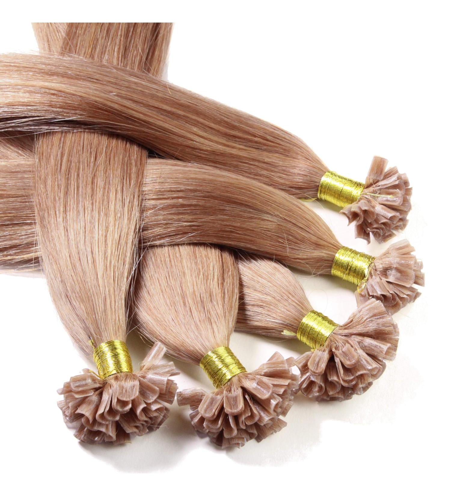 Buy Hair2Heart Real Hair Extensions - 25 Strands 1g 50cm Light Blonde Natural-Ash (8/01) | Premium Quality Bonded Straight Hair - Buy Online on GoSupps.com