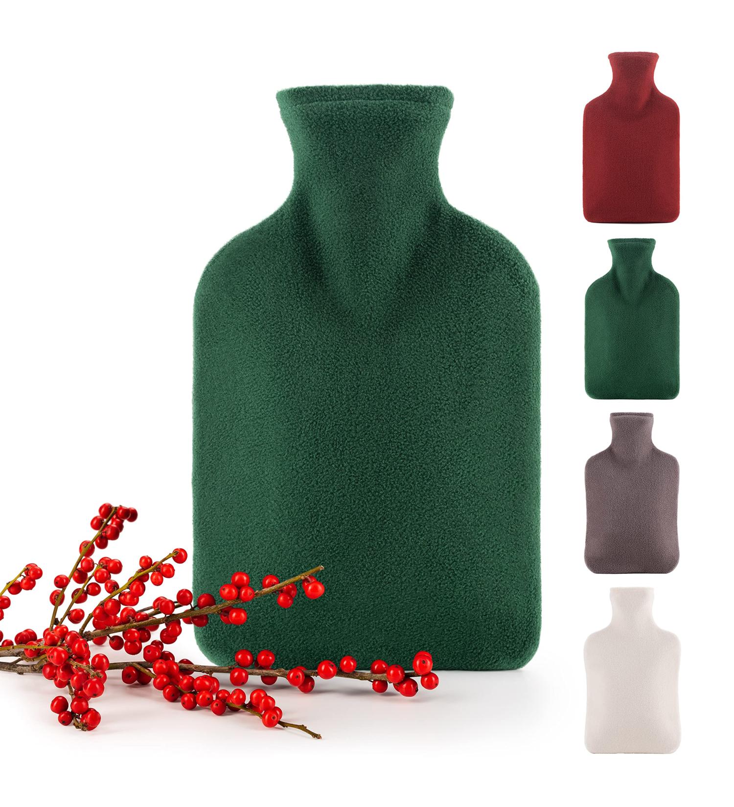 Blum Valley 1.5L Heat Bottle for Babies | Washable Fluffy Hot Water Bottle | Natural Rubber | Safe & Gentle Design | Eco-Friendly Green Polar Leaves - Buy Online on GoSupps.com