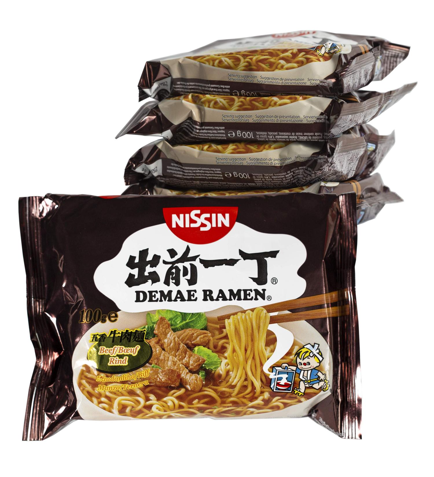  Nissin Demae Nissin Fideos Instant Ramen Noodles 100g Pack | Easy to Prepare | Japanese Noodles (Ternera 5) - Buy Online on GoSupps.com