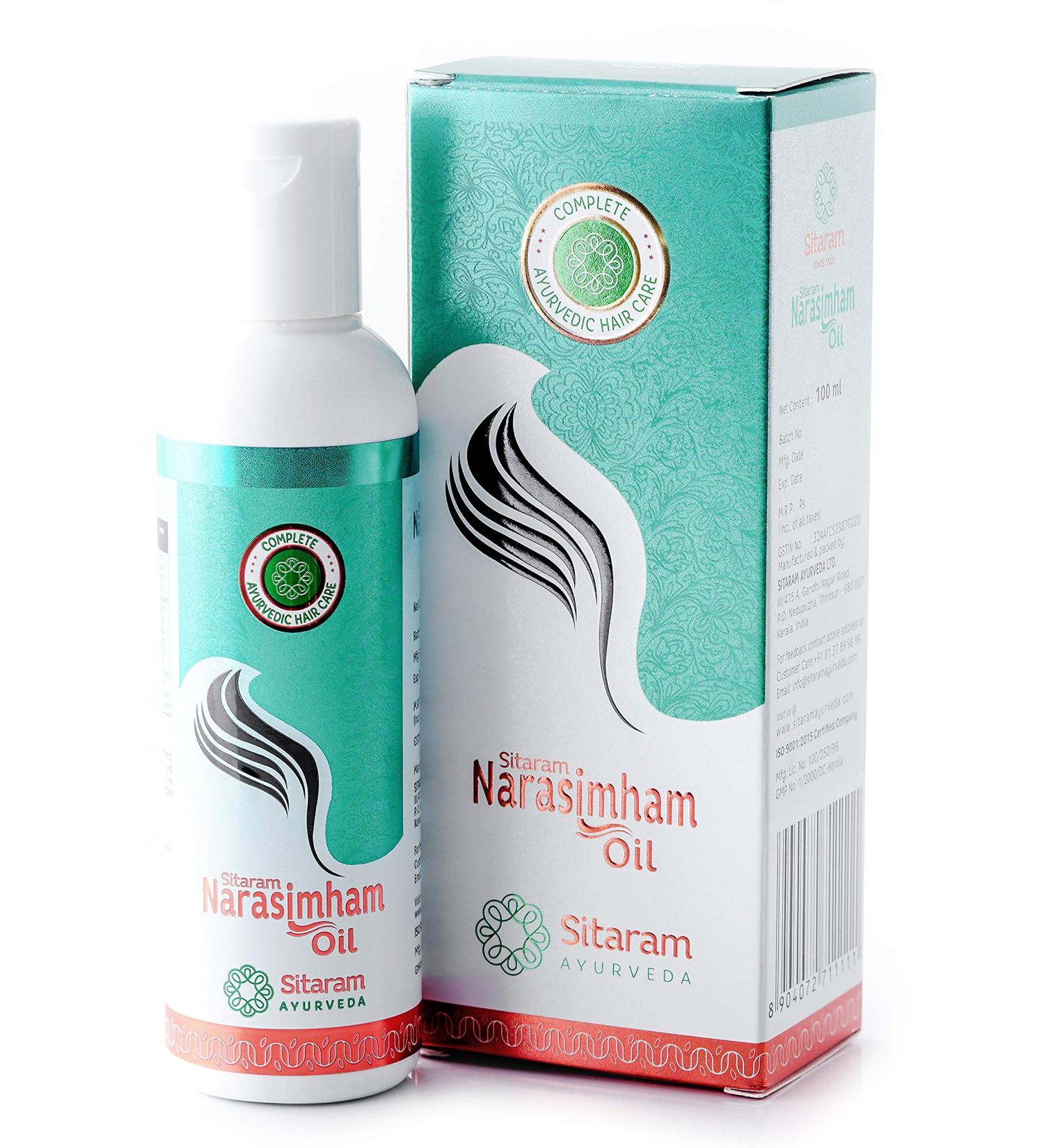 Sitaram Narasimham Herbal Ayurvedic Oil 100ml - Reduce Hair Damage Ageing & Premature Greying | Buy Online - Buy Online on GoSupps.com