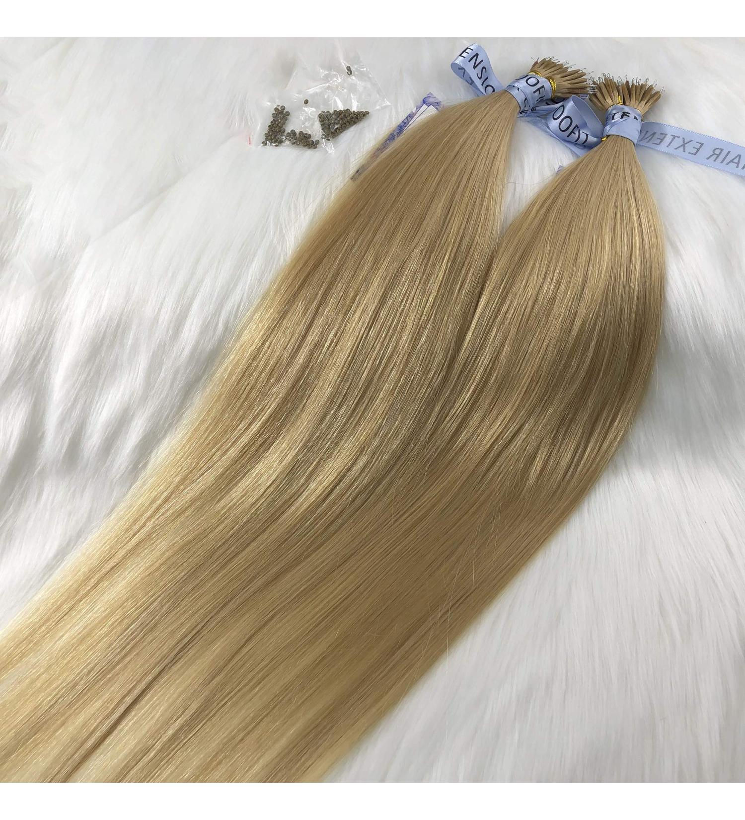 Goofit 56cm Nanoring Hair Extensions - 100% Human Hair Color #24 Golden 50 Strands (1g/Strand) - Premium Quality Real Hair Extensions - Buy Online on GoSupps.com