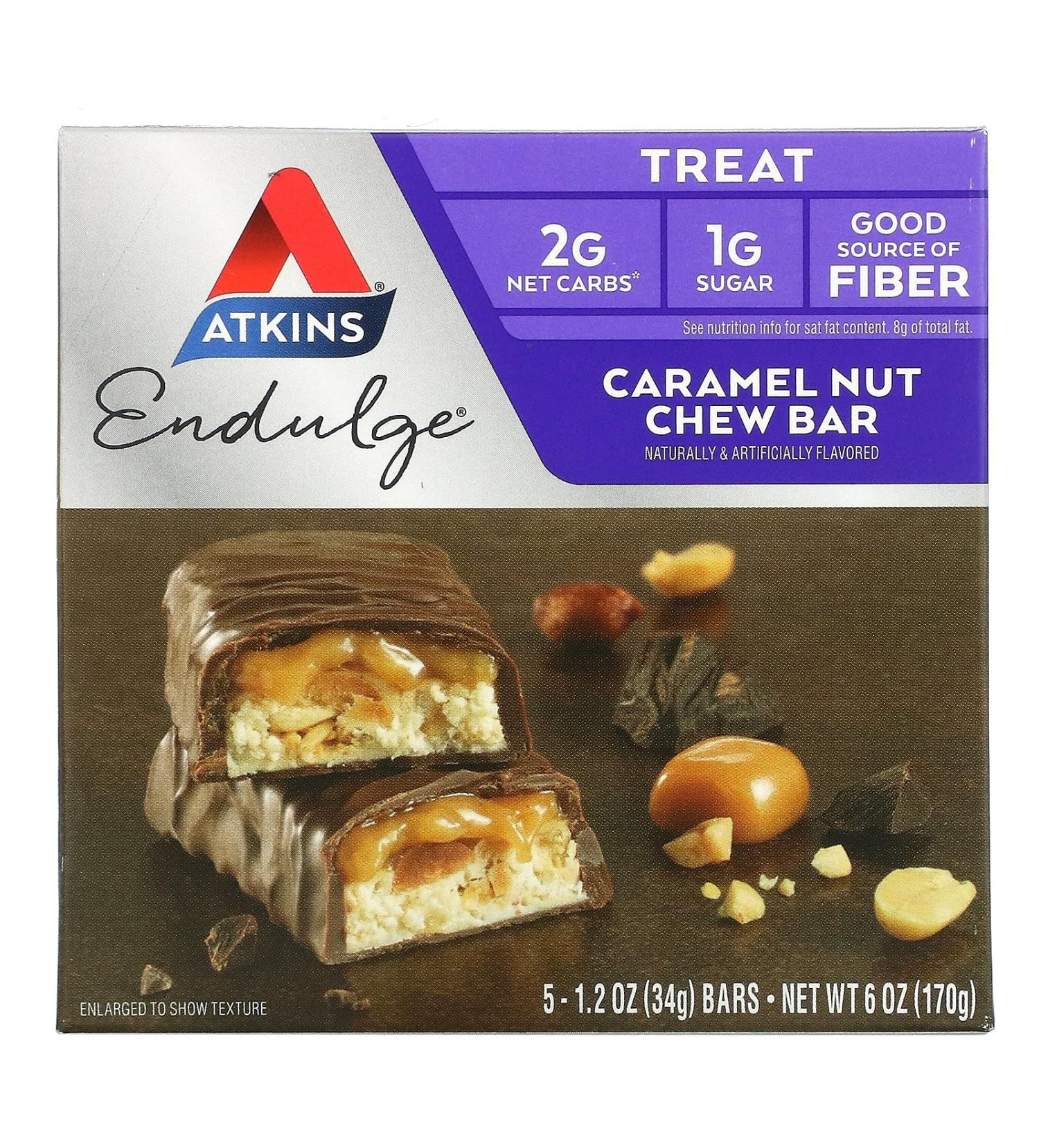Buy Atkins Caramel Nut Chew Bars - 5 Pack | International Shipping Available - Buy Online on GoSupps.com