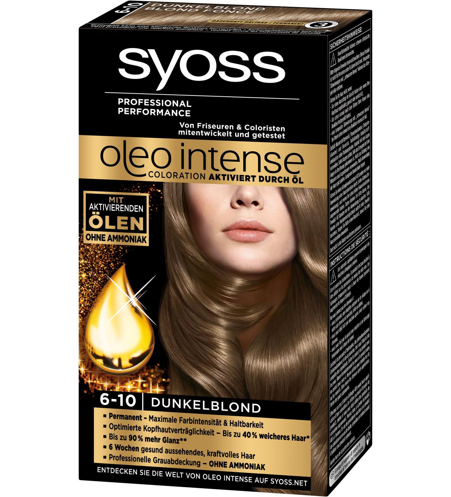 Syoss Oleo Intense Coloration 6-10 Dunkelblond 3Pack (3 x 1 pieces)