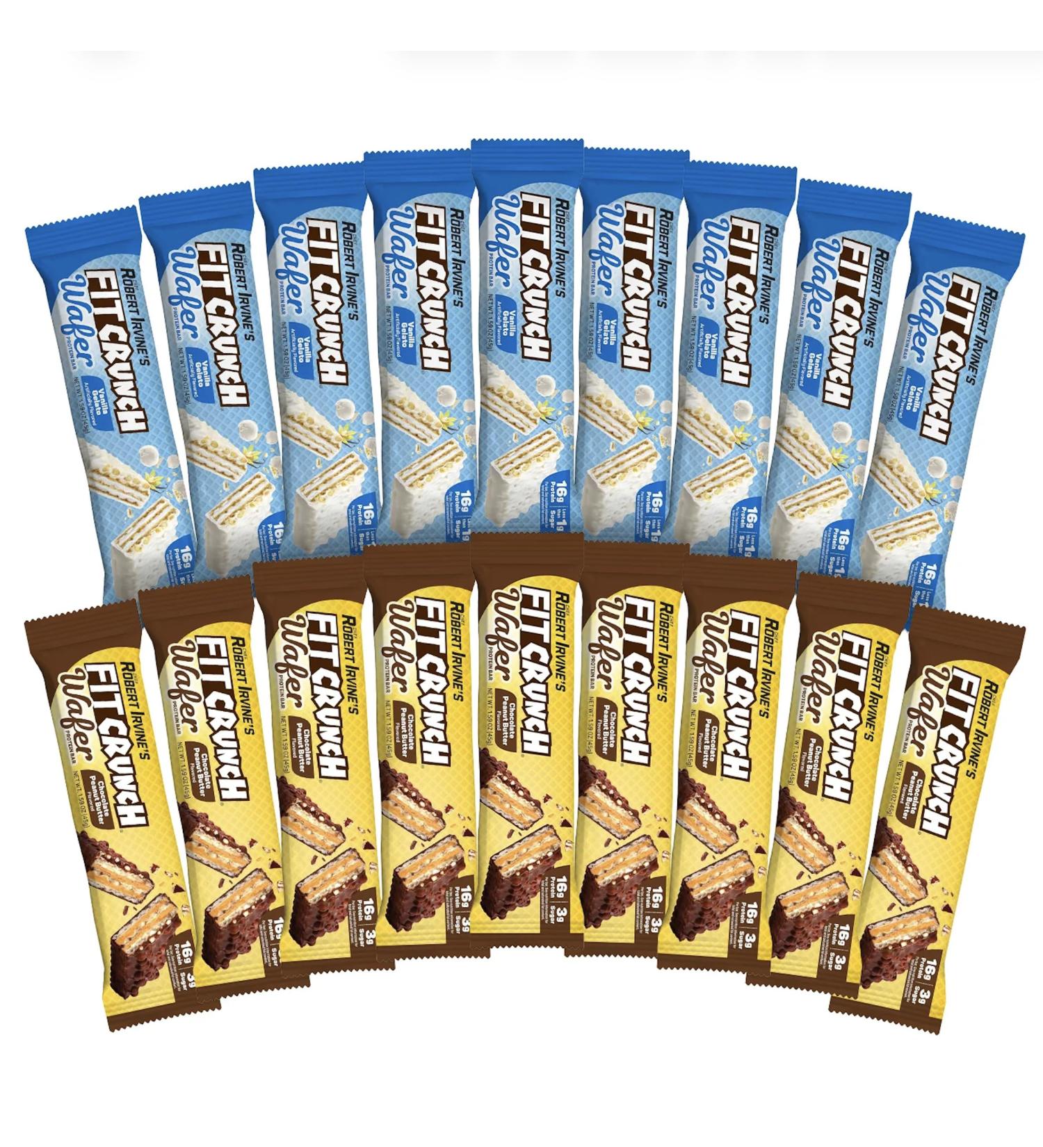 FITCRUNCH Wafer Protein Bars 16g of Protein & 4g of Sugar (18 Count Variety Pack) - Buy Online on GoSupps.com