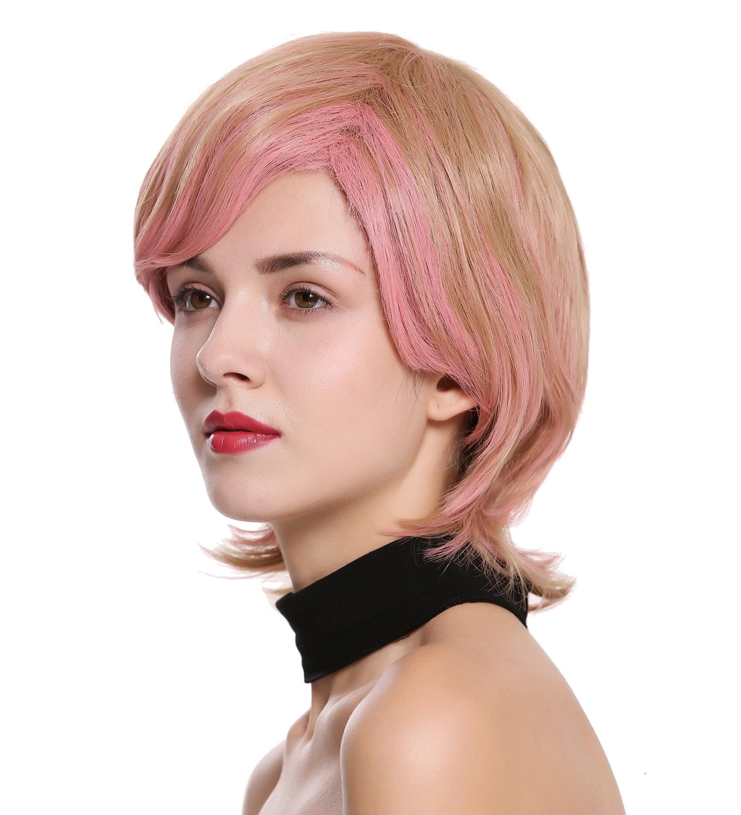 WIG ME UP SA099-18-T2312 - Short Long Wavy Dark Blonde Pink Mix Women's Wig | Stylish & Affordable International Shipping - Buy Online on GoSupps.com
