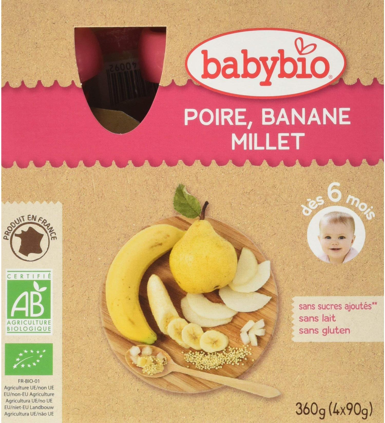 Babybio Banana Pear Bottle Millet 6+ Months 360g - Buy Online on GoSupps.com