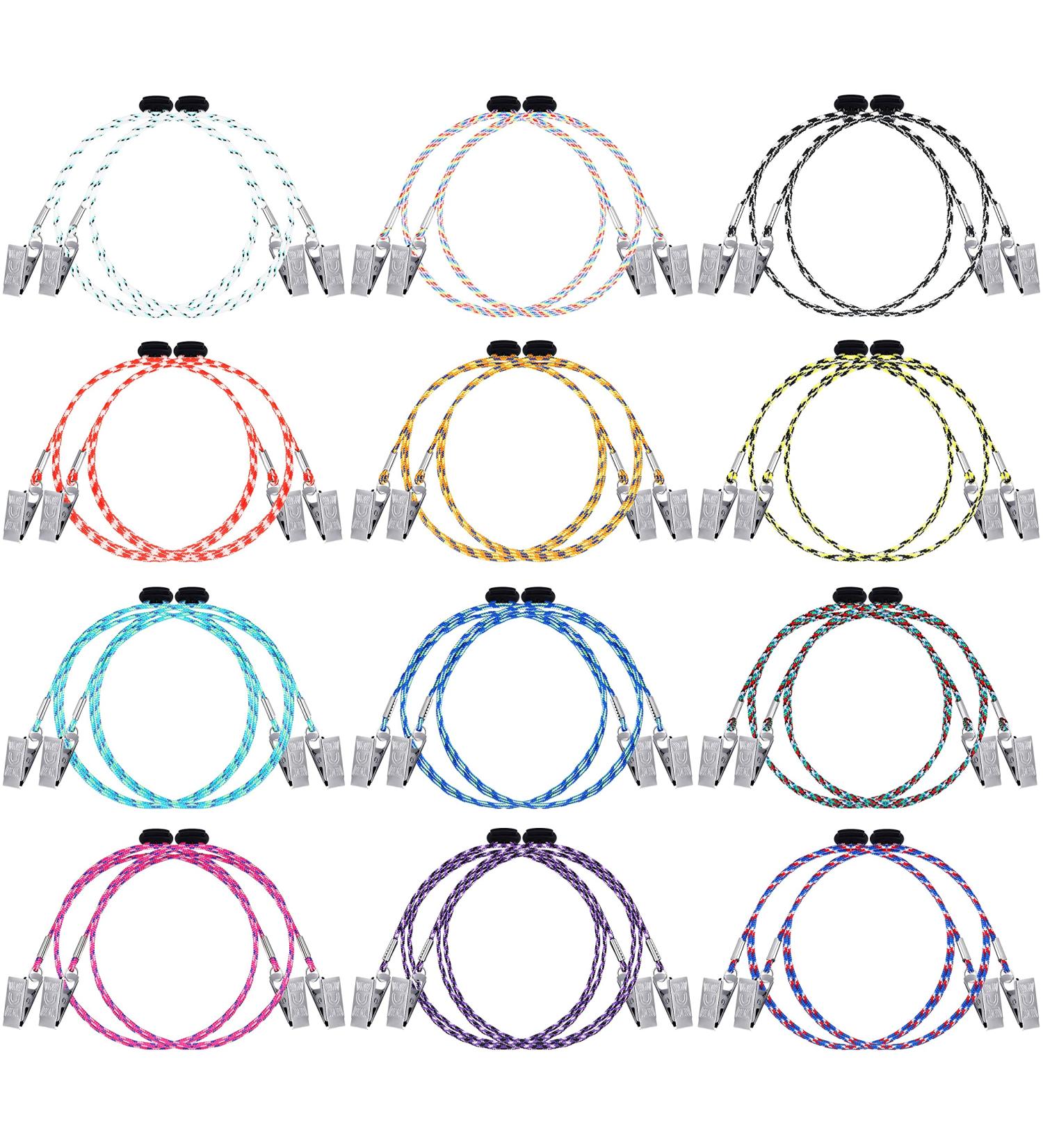 Dingion 24-Piece Bib Holder Clips Set | Adjustable Napkin Clips for Adults Children & Babies | Dental Bib Holder in 12 Colors - Perfect for All Ages - Buy Online on GoSupps.com
