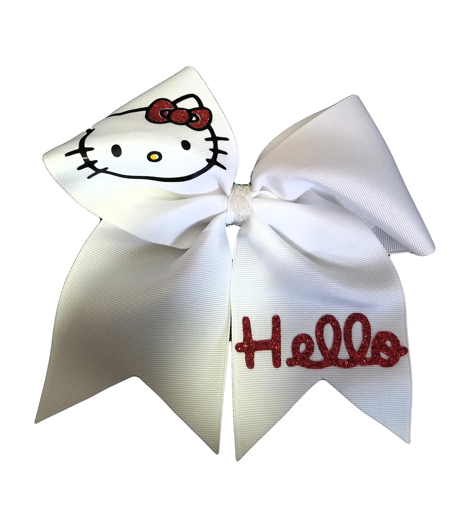 Cheer Bows White Hello Kitty Hair Bow