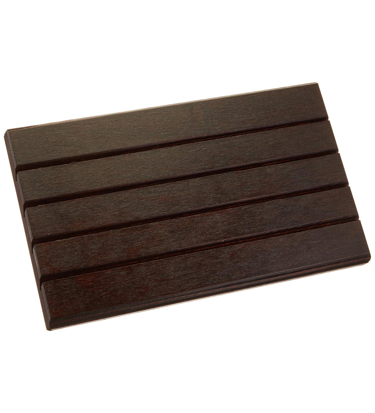 Sammons Preston Deluxe Playing Card Rack - Stylish Walnut-Stained Fiberboard, Tiered Holder with Slanted Grooves for Easy Organization of Cards - Buy Online on GoSupps.com