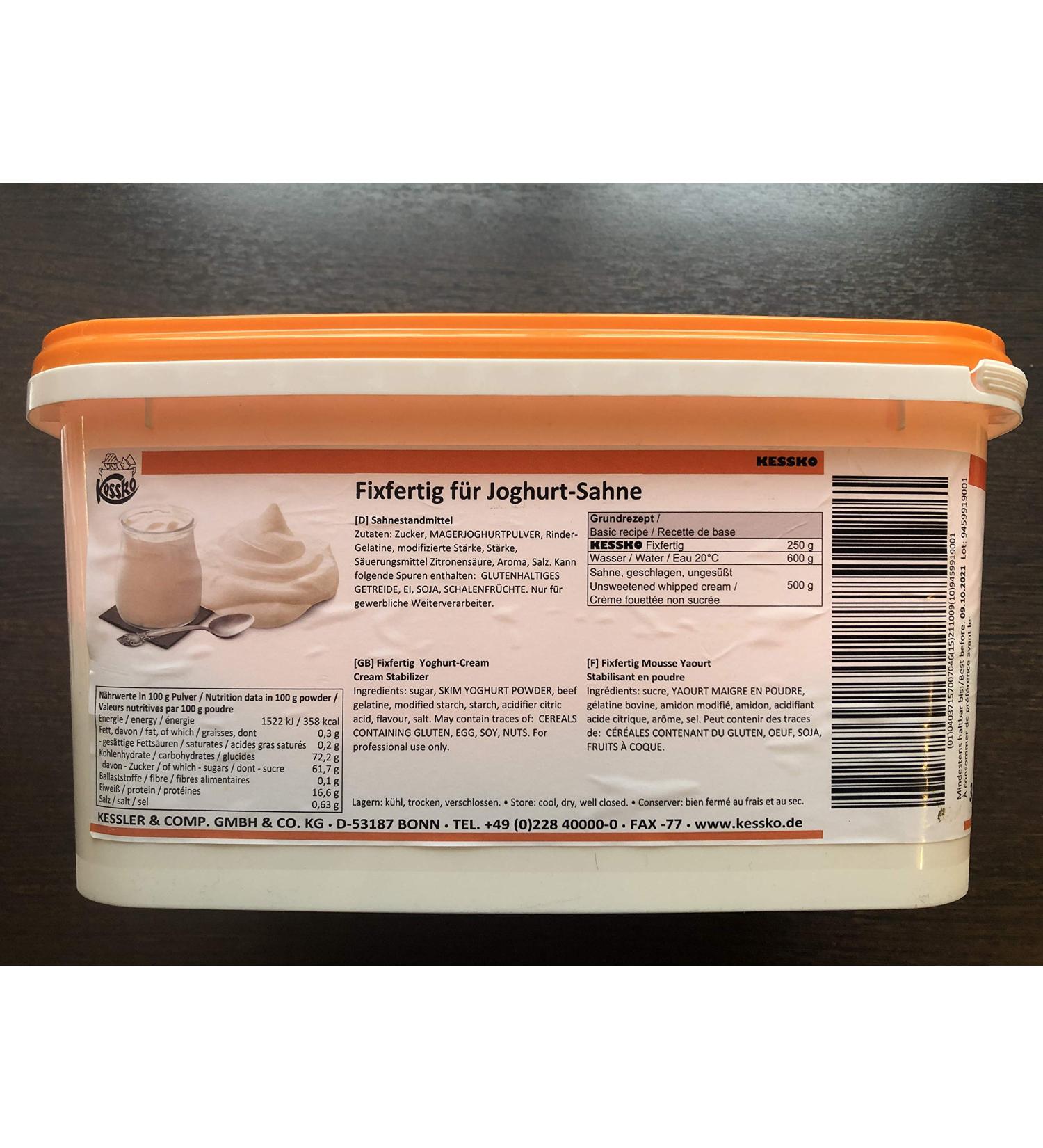 Yoghurt Kessko cream stock 900 g cream stand cream stiffener cream 0.9 kg (yoghurt)