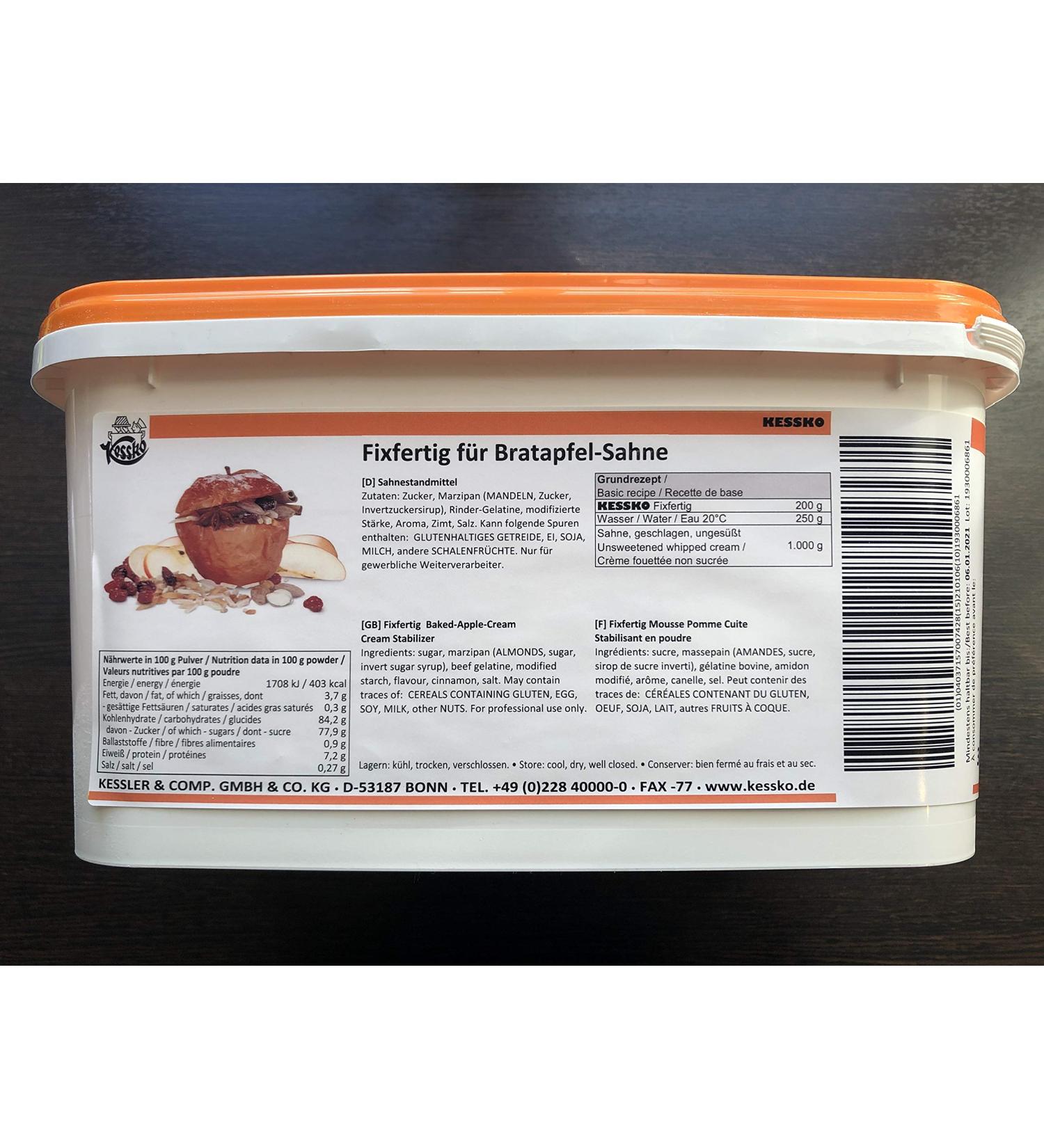 Baked Apple Kessko Cream Stock 900 g Cream Stand Cream Stiffener Cream 0.9 g (Baked Apple)