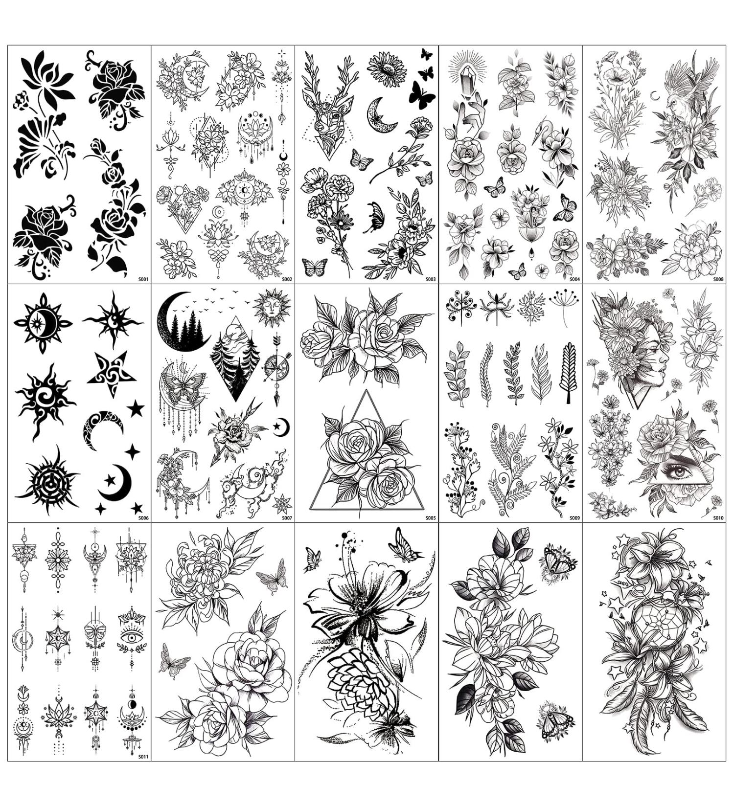 Sexy Flower Temporary Tattoo for Women - Waterproof and Realistic Design, Great Christmas Gift - Buy Online on GoSupps.com