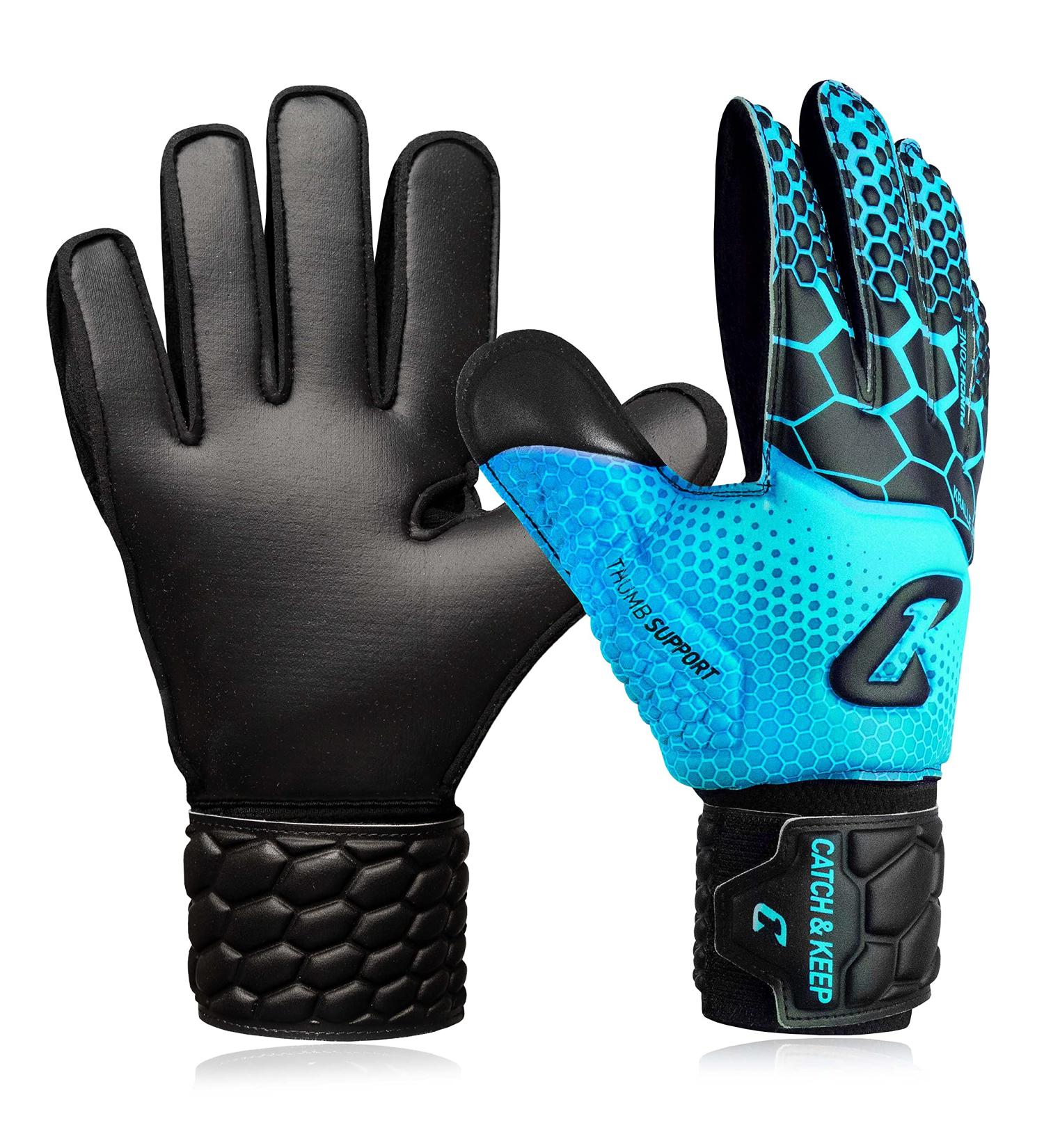 Catch & Keep KRALLE Junior Pro 3.0 Goalkeeper Gloves | Professional Children's Soccer Gloves - Ultra-High Falcon Grip - Optimal Passport Version 3 - Blue 5 - Buy Online on GoSupps.com