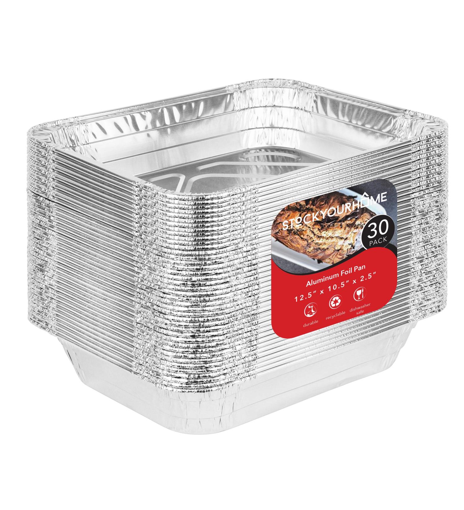 Aluminum Pans 9x13 Disposable (30 Pack) - Half Size Steam Table Deep Pans for Cooking, Heating, Storing - Tin Foil Pans - Buy Online on GoSupps.com