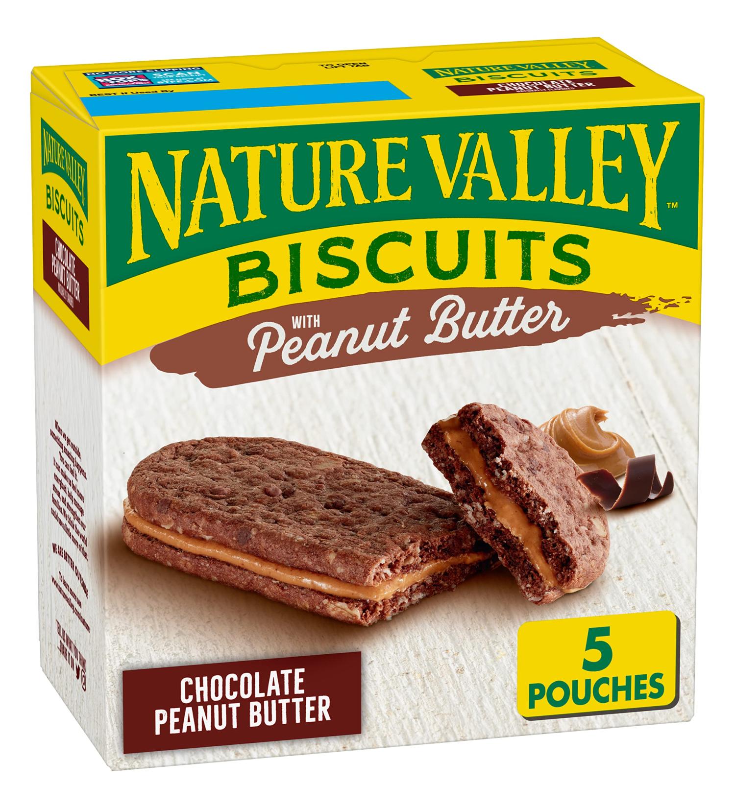 Nature Valley Chocolate Peanut Butter Biscuits 5 Count, 6.75 oz - Pack of 12 - Buy Online on GoSupps.com