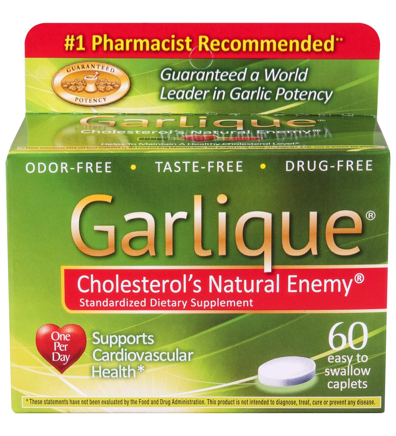 Garlique Caplets 60 Tablets - Pack of 4 | Garlic Supplement for Cardiovascular Health - Buy Online on GoSupps.com