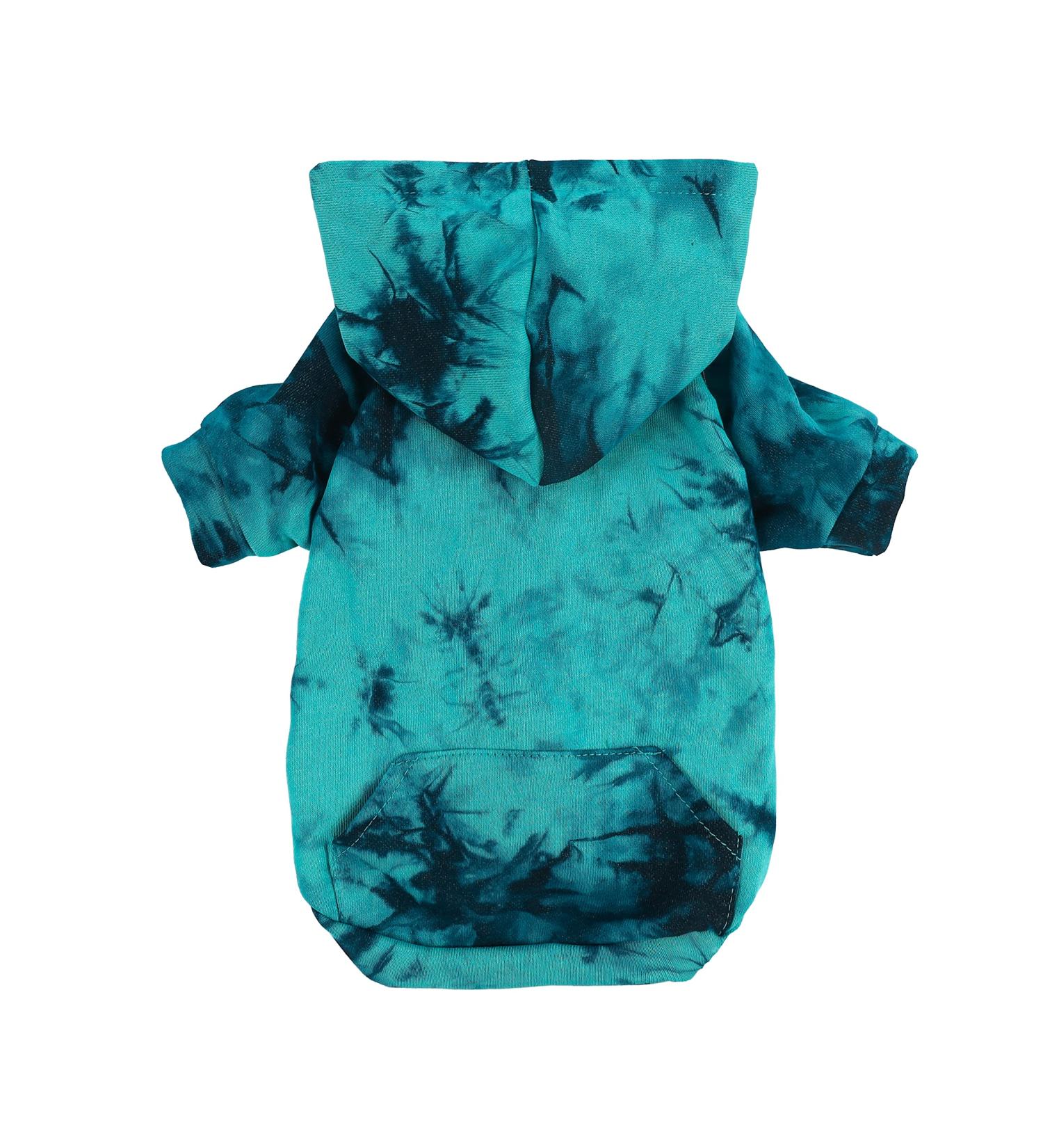 Fitwarm Tie Dye Dog Hoodie Sweatshirt with Pocket - Azure Blue - Buy Online on GoSupps.com