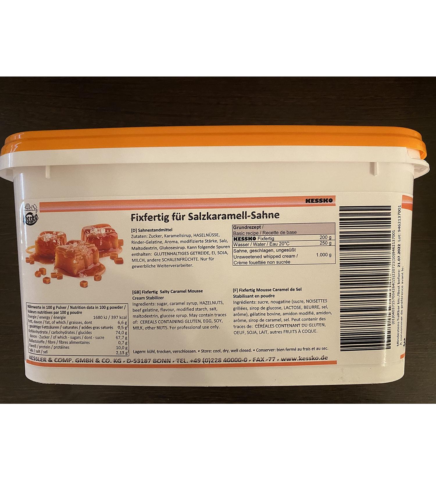 Salted Caramel Kessko Cream Stock 900 g Cream Stand Cream Stiffener Cream 0.9 kg (Salted Caramel)