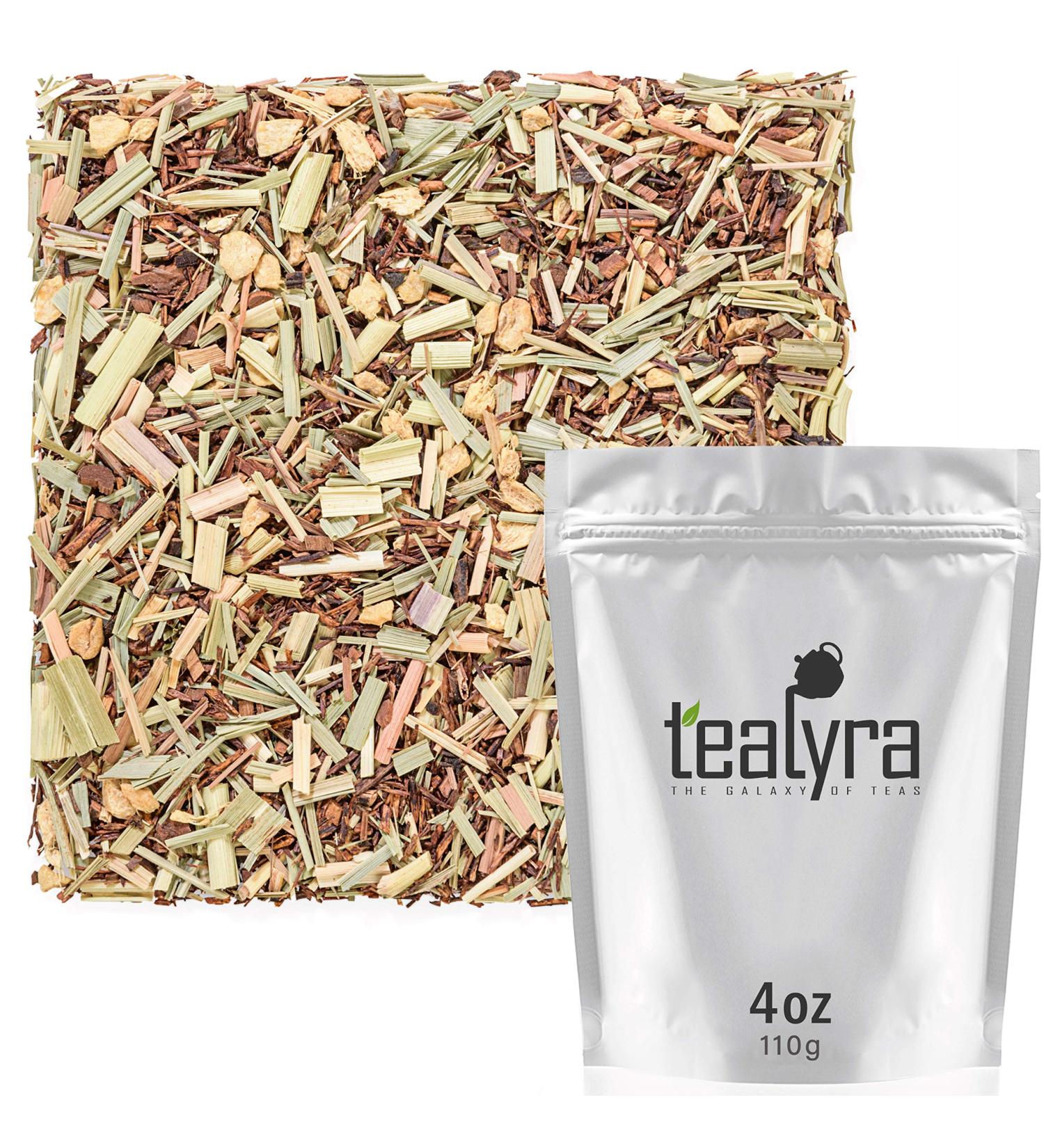 Tealyra French Lemon Ginger Rooibos Honeybush Herbal Tea Blend - 110g (4oz) | High Antioxidants, Caffeine-Free | All Natural Ingredients - Buy Online on GoSupps.com