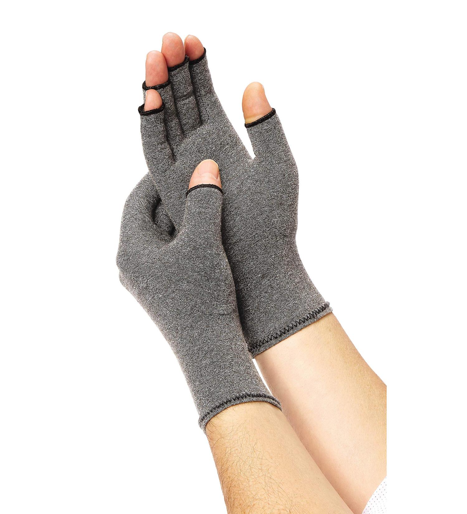 CURAD Arthritis Relief Compression Gloves - Large Gray Pair for Pain Relief & Comfort | Buy Internationally - Buy Online on GoSupps.com