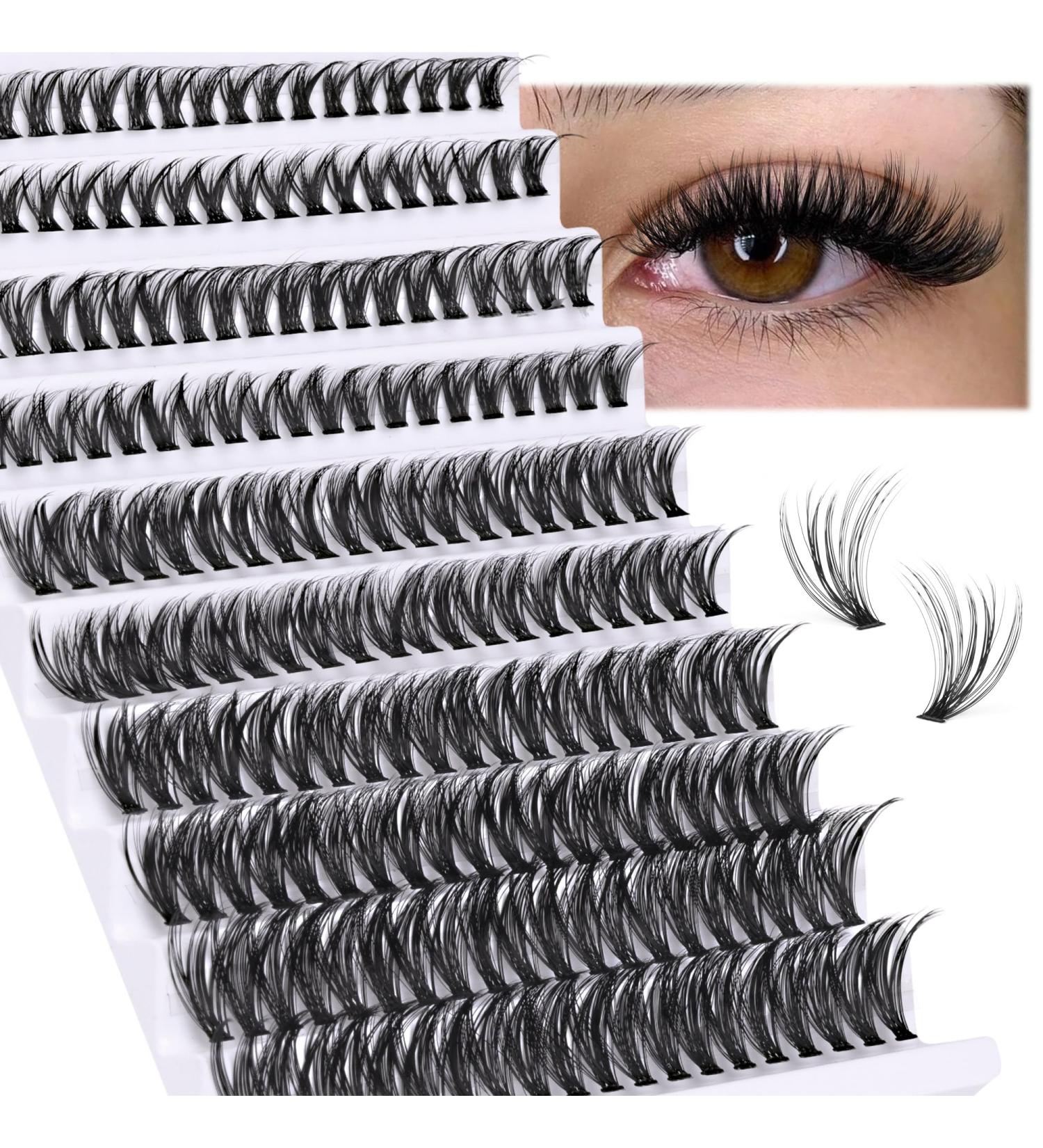Ruairie 200 Pcs CD Curl Wispy Eyelash Clusters DIY Extensions Individual Lashes 8-16MM Black - Buy Online on GoSupps.com